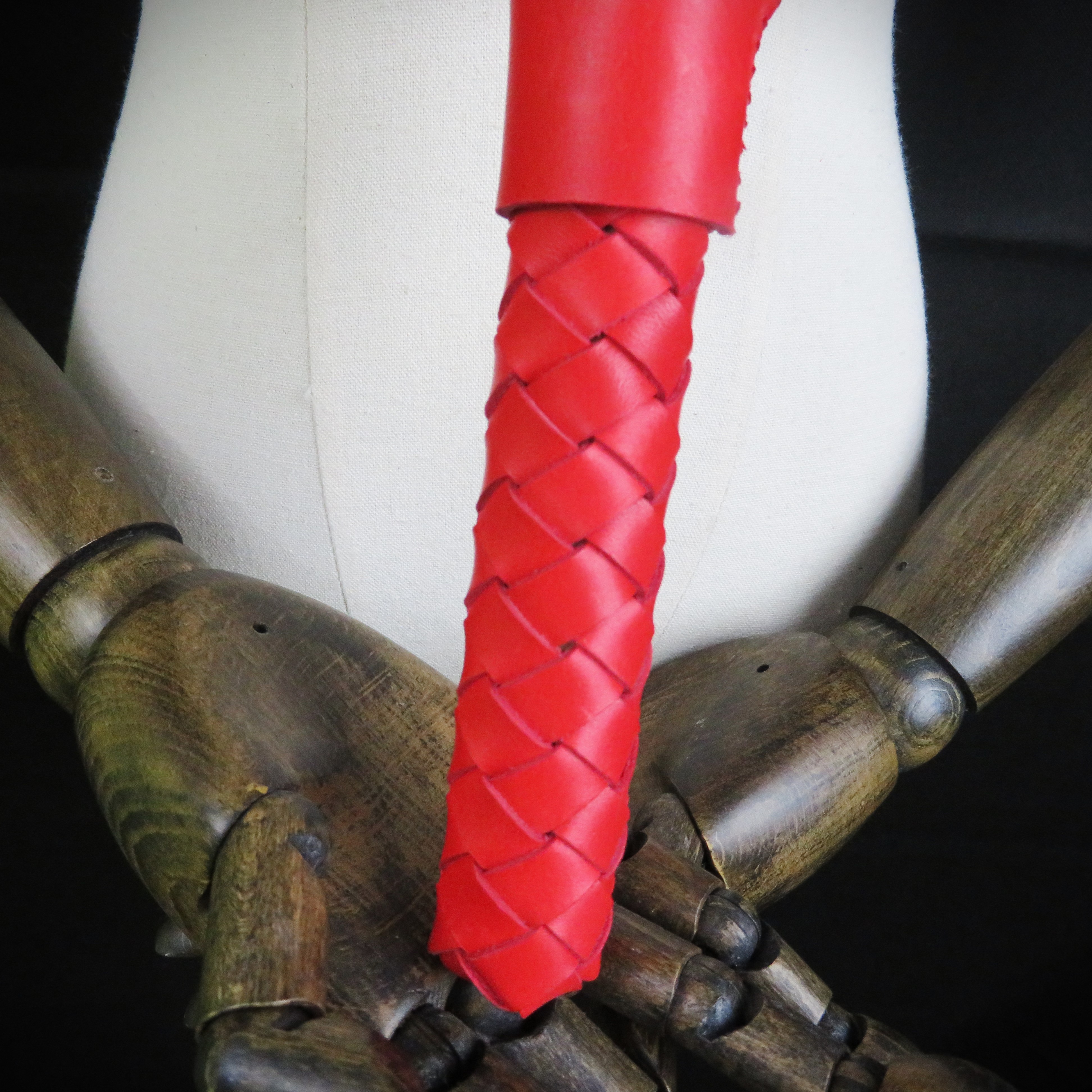 Handmade Red Leather Spanking Paddle – BDSM Impact Play Toy
