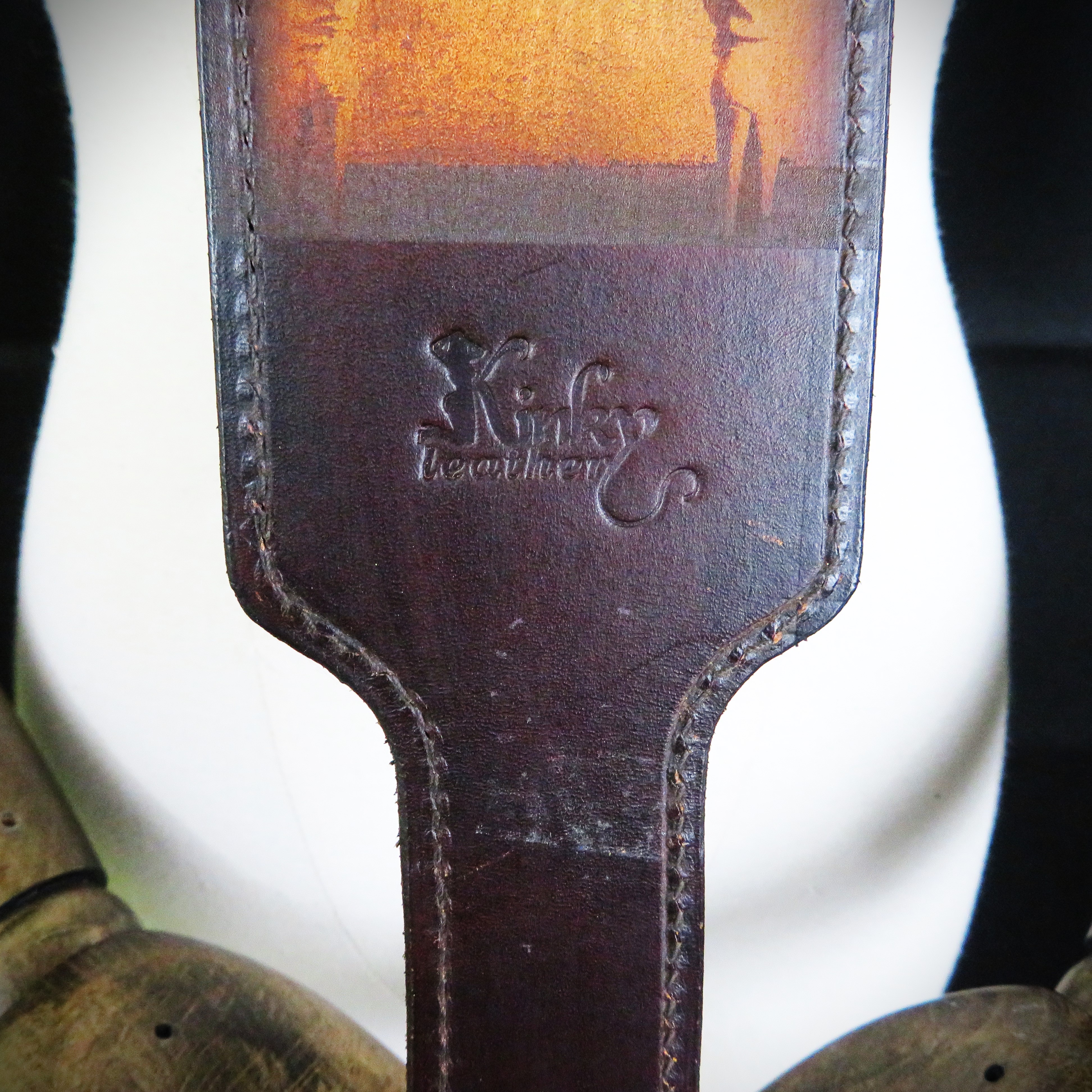 Handmade Brown Leather Spanking Paddle – Engraved Woman Silhouette
