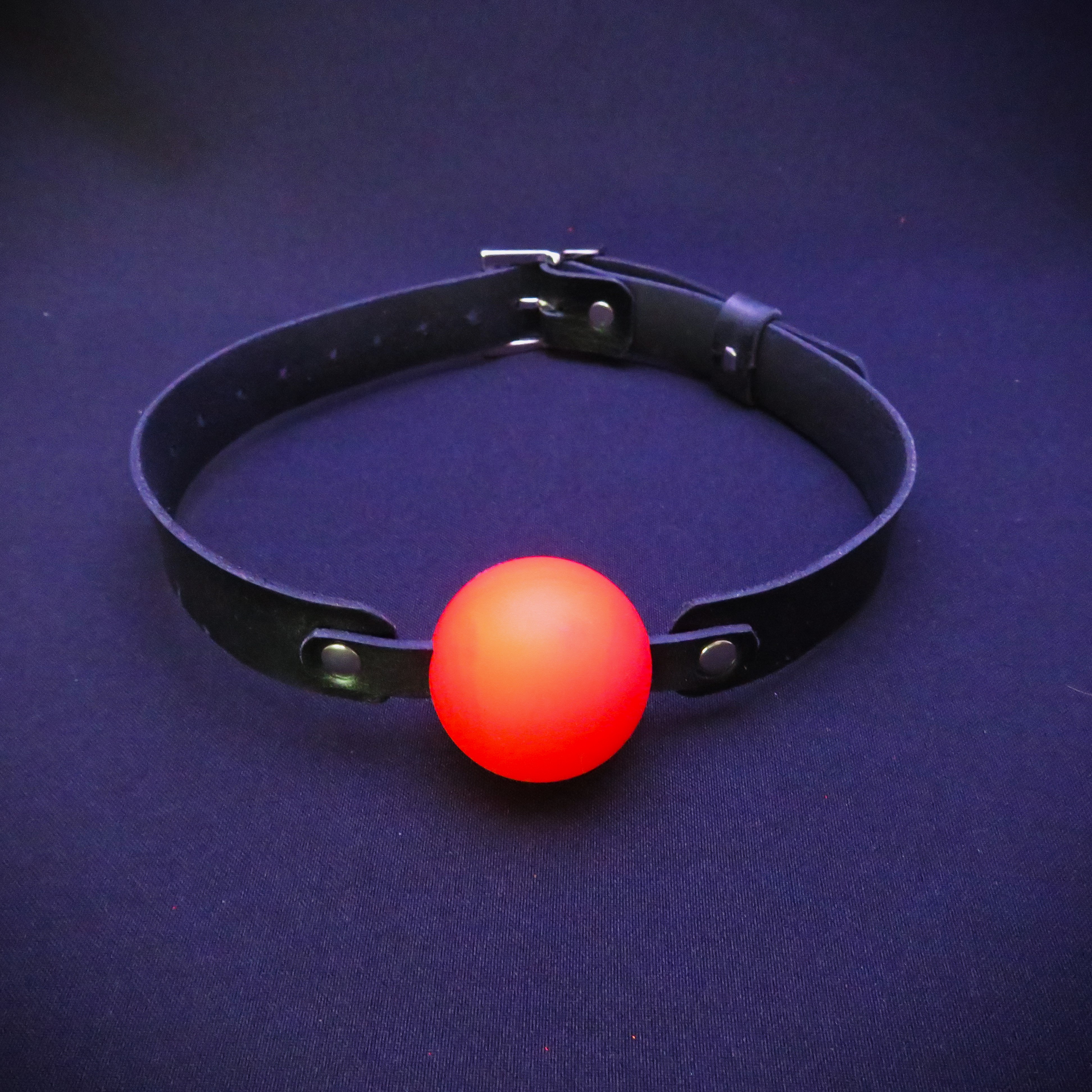 Red Silicone Ball Gag with Black Leather Strap – Elegant & Comfortable Restraint