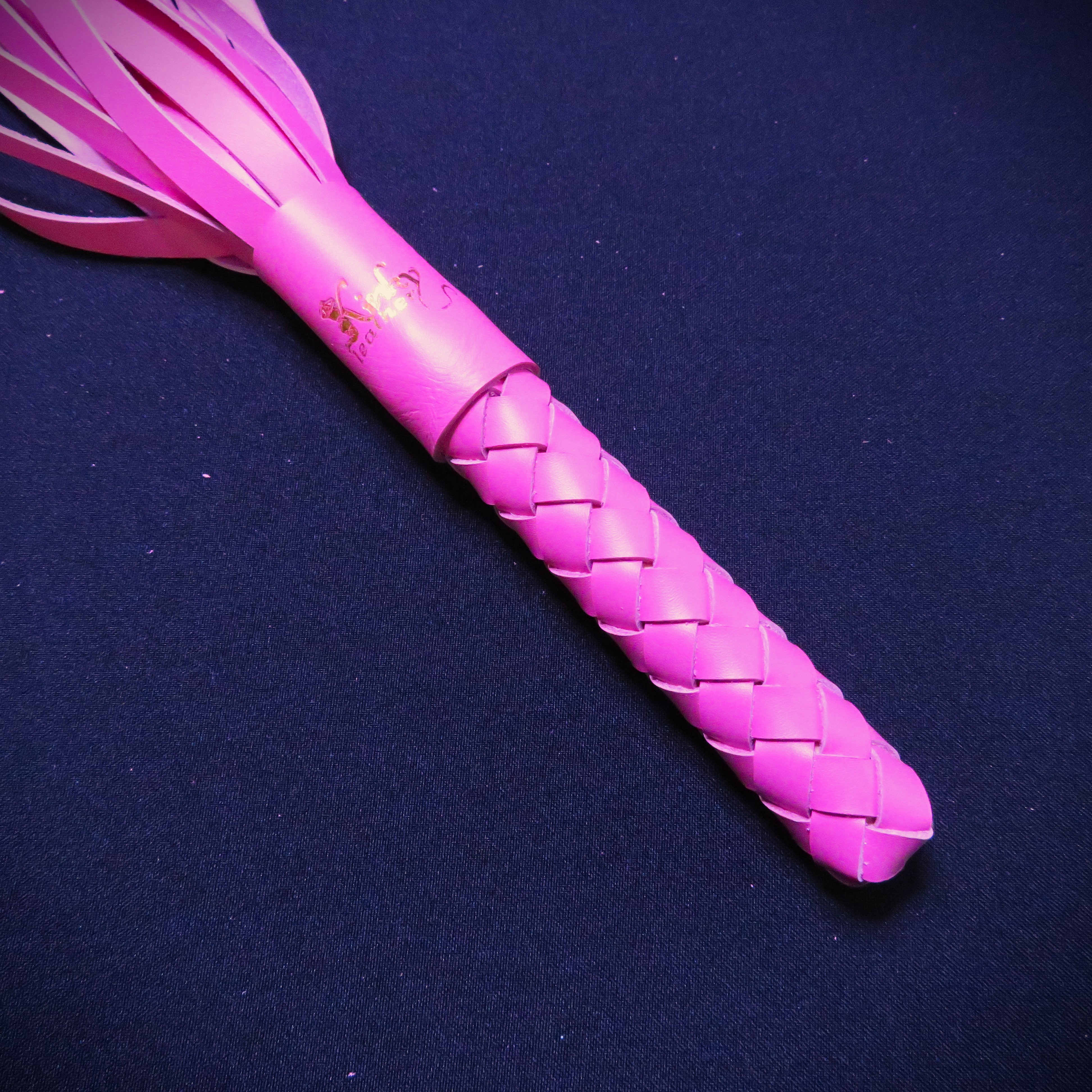 Handmade Pink Leather Whip-Flogger