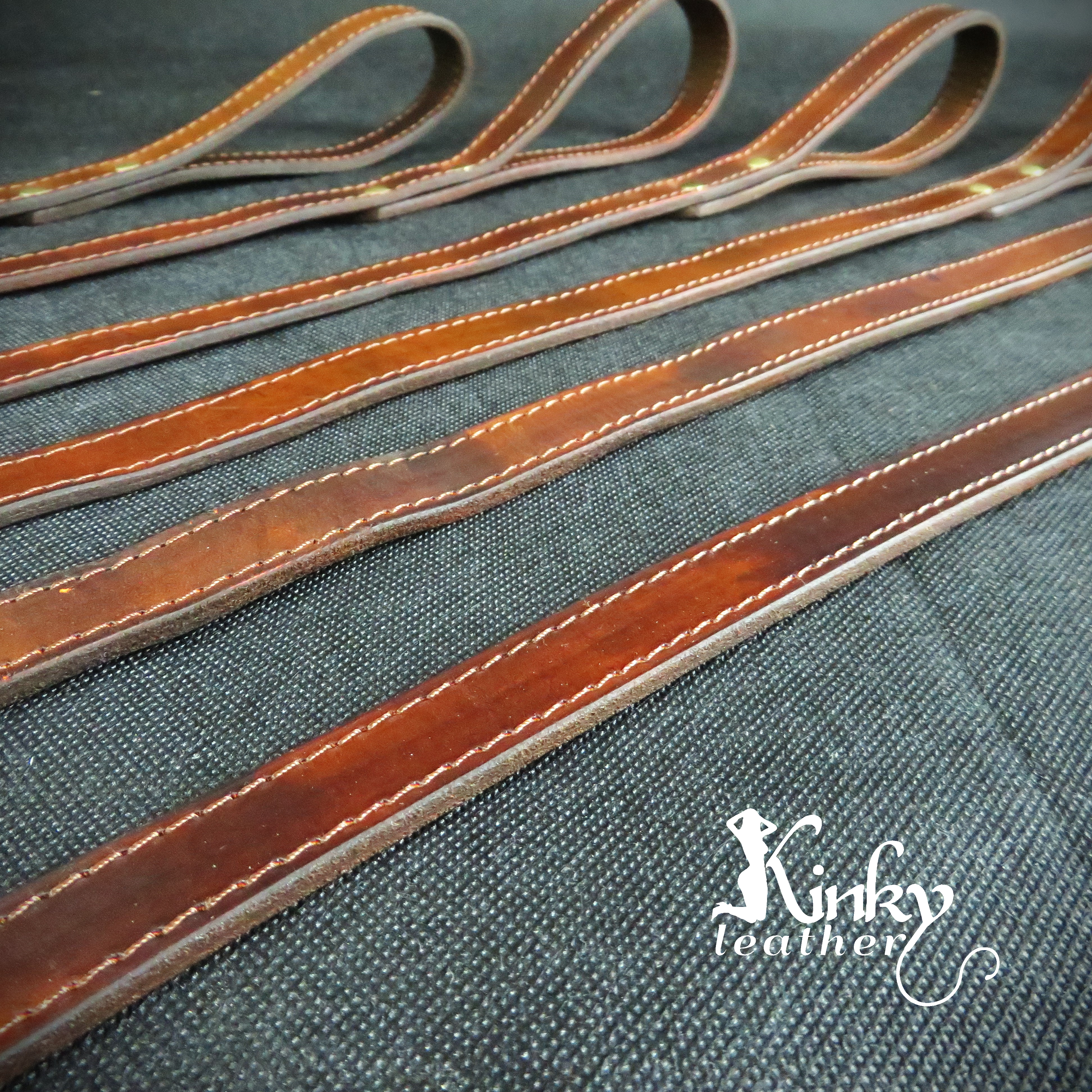Handmade Leather Leash – Dual-Layer Full Grain Leather – Custom Lengths & Colors – Solid Cast Hardware – BDSM Kinky Pet Play