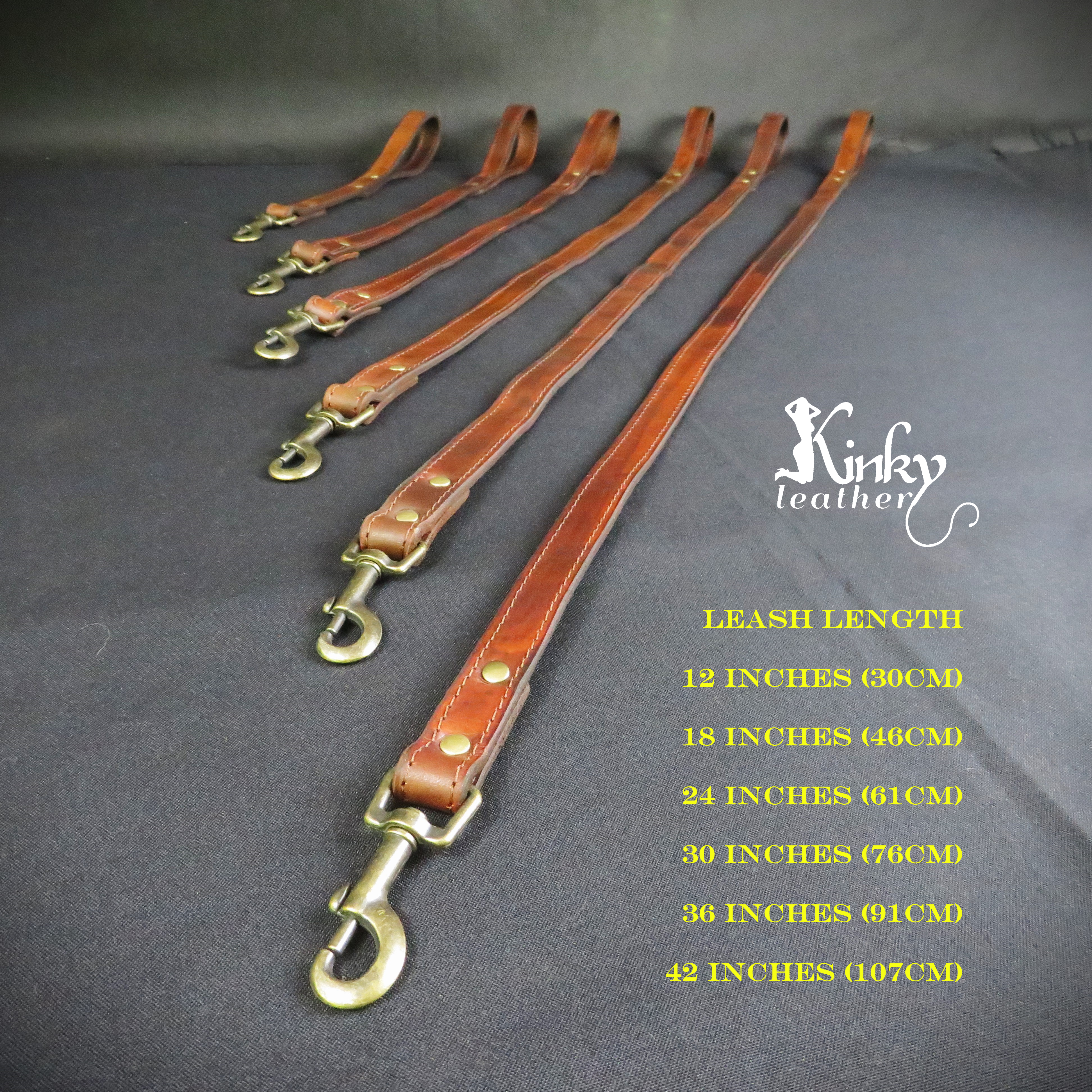 Handmade Leather Leash – Dual-Layer Full Grain Leather – Custom Lengths & Colors – Solid Cast Hardware – BDSM Kinky Pet Play