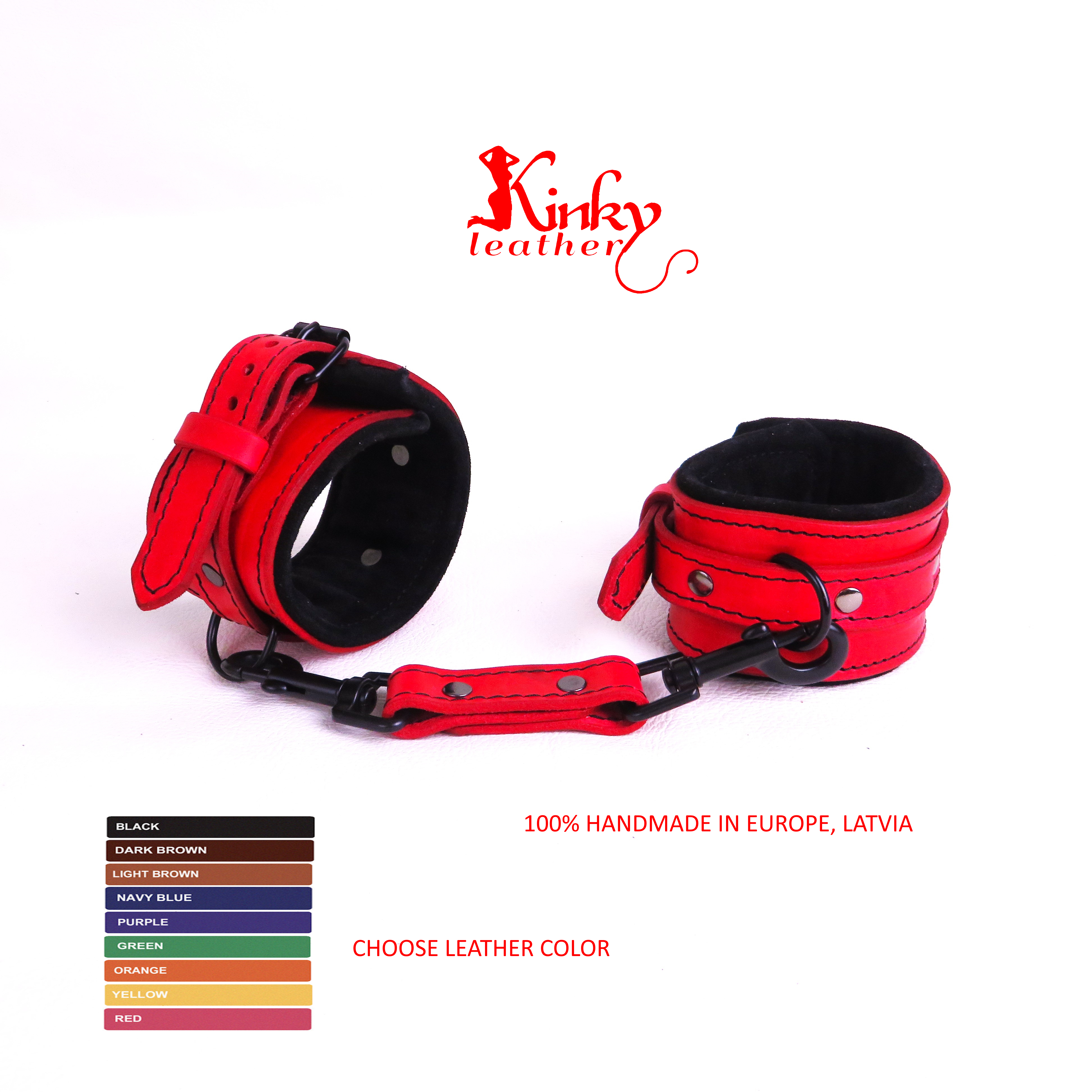  Custom BDSM Restraints with Suede Padding – Handmade Bondage Gear – Adjustable Fetish Cuff Set