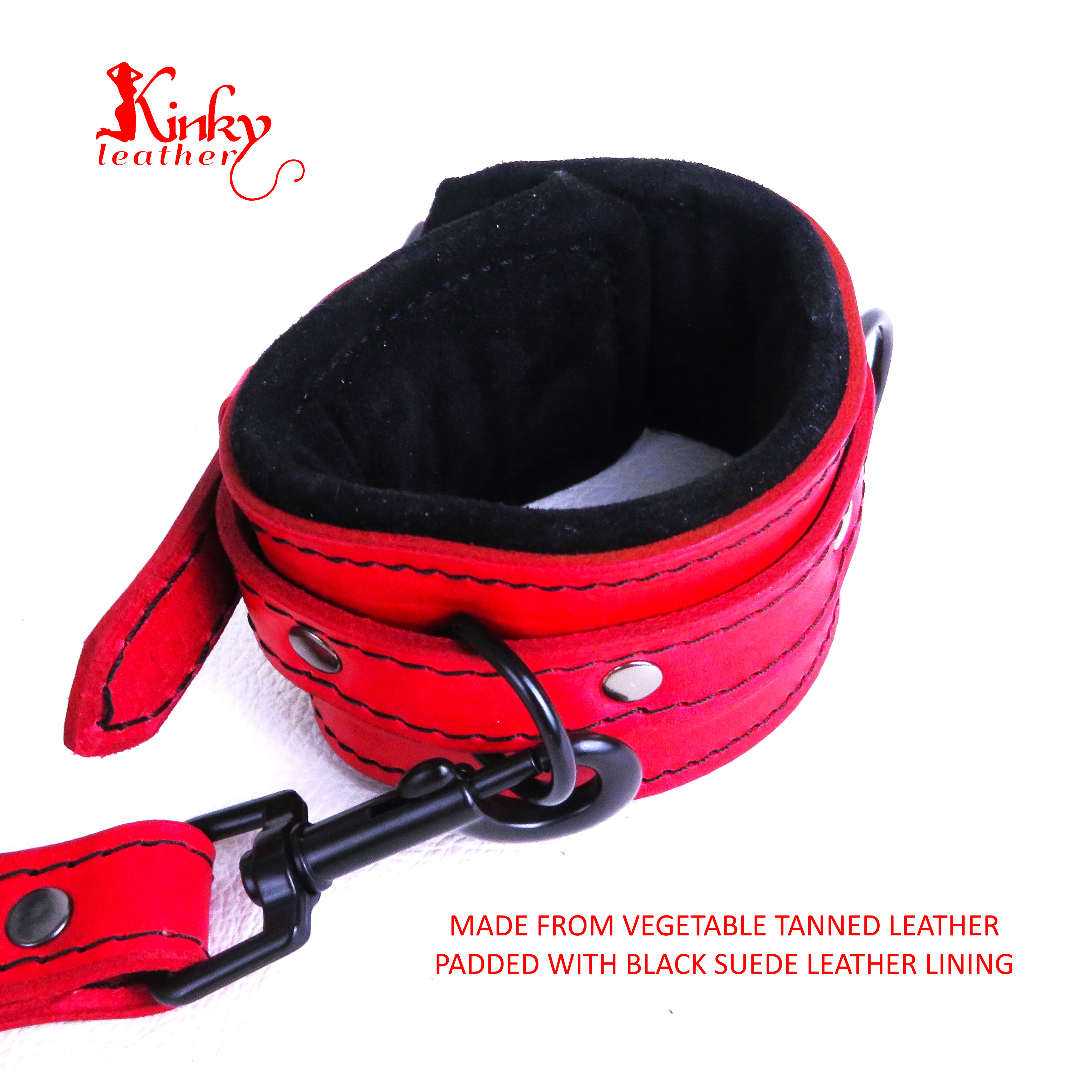 Custom BDSM Restraints with Suede Padding – Handmade Bondage Gear – Adjustable Fetish Cuff Set