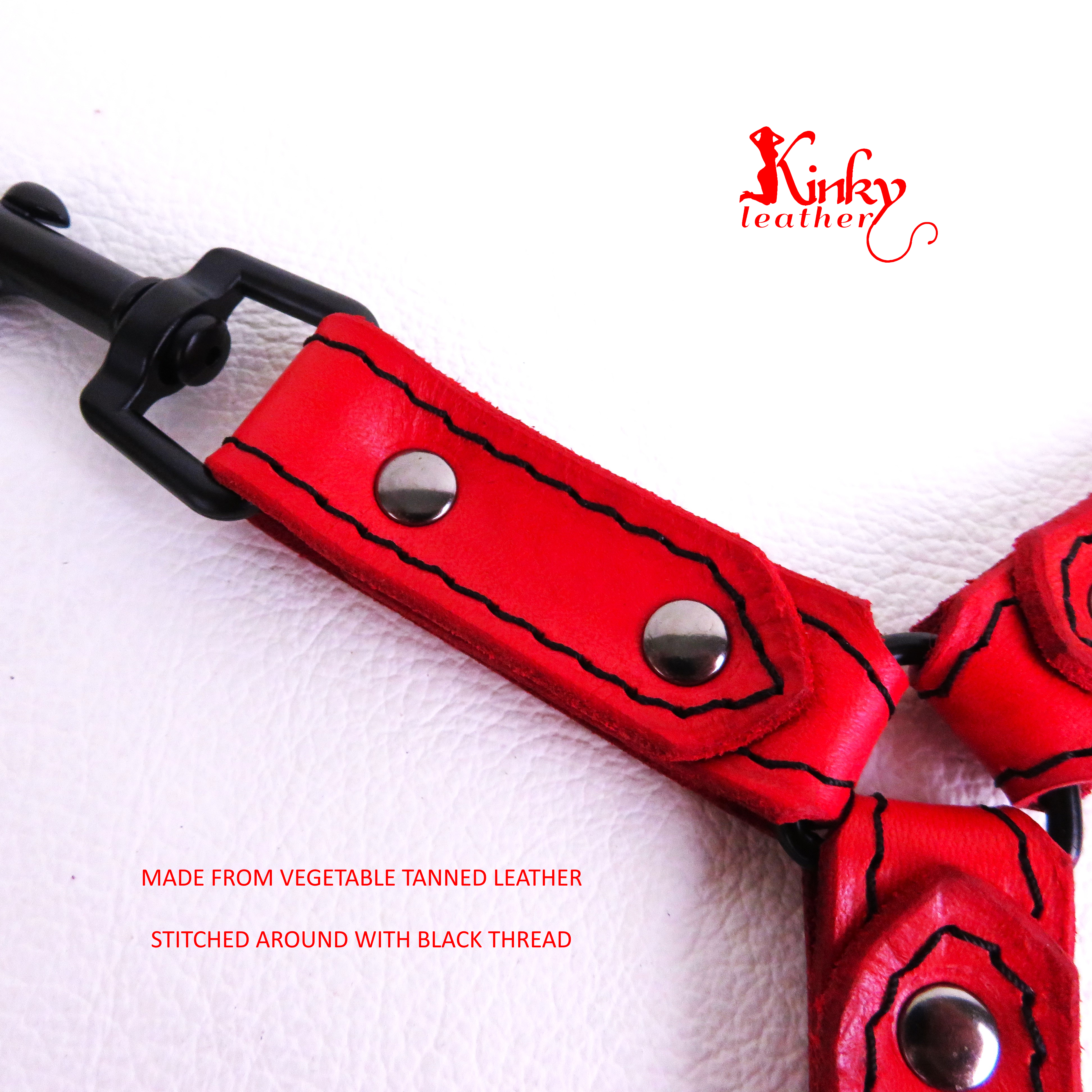3-Way Leather Hogtie Connector – Custom BDSM Restraint Hog tie