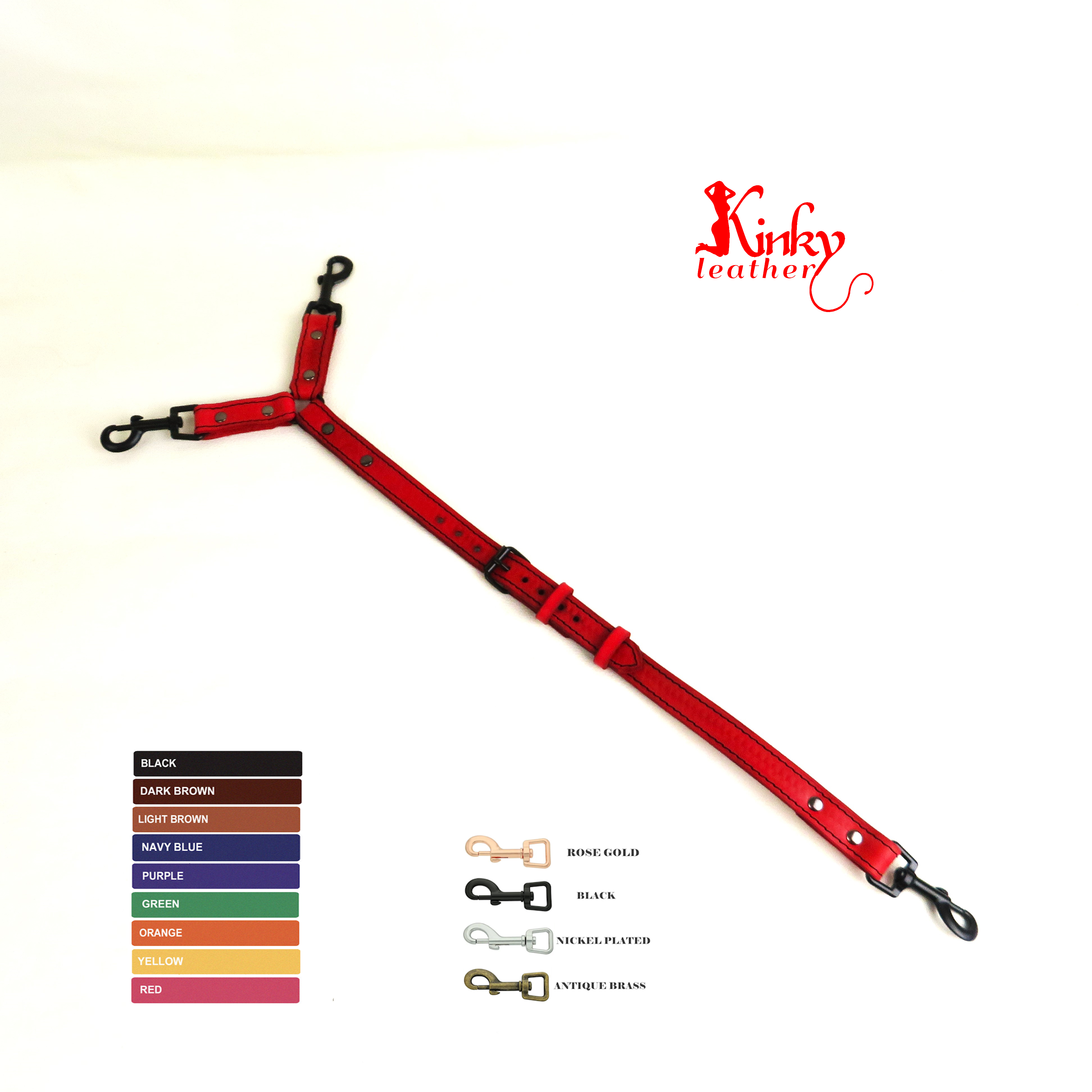 Adjustable Leather Hogtie Connector – Quick & Easy BDSM Restraint