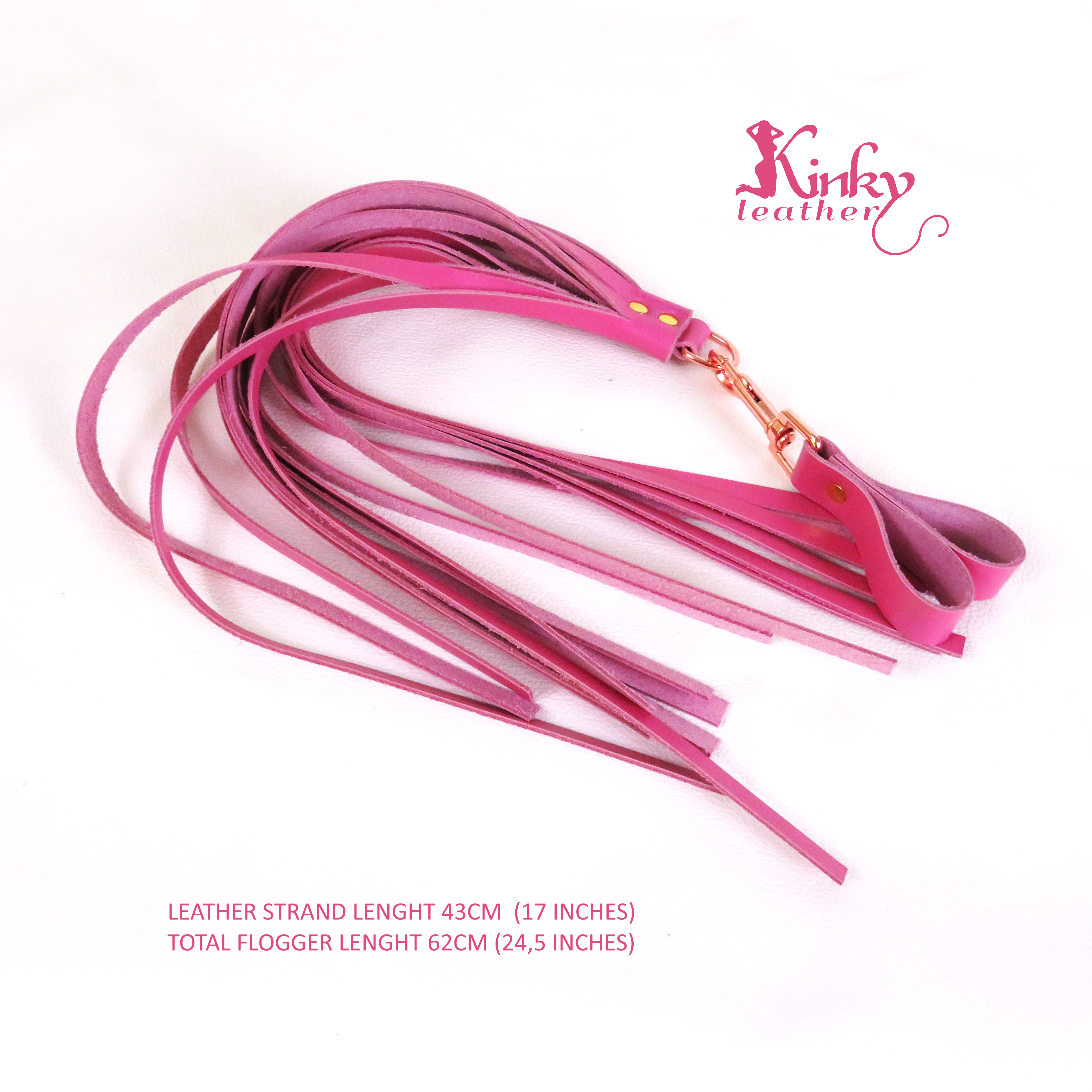 Pink Leather Finger Flogger Pair – BDSM Spanking Toy with Swivel | Impact Play Floggers for Couples, Beginners, Dominants & Subs