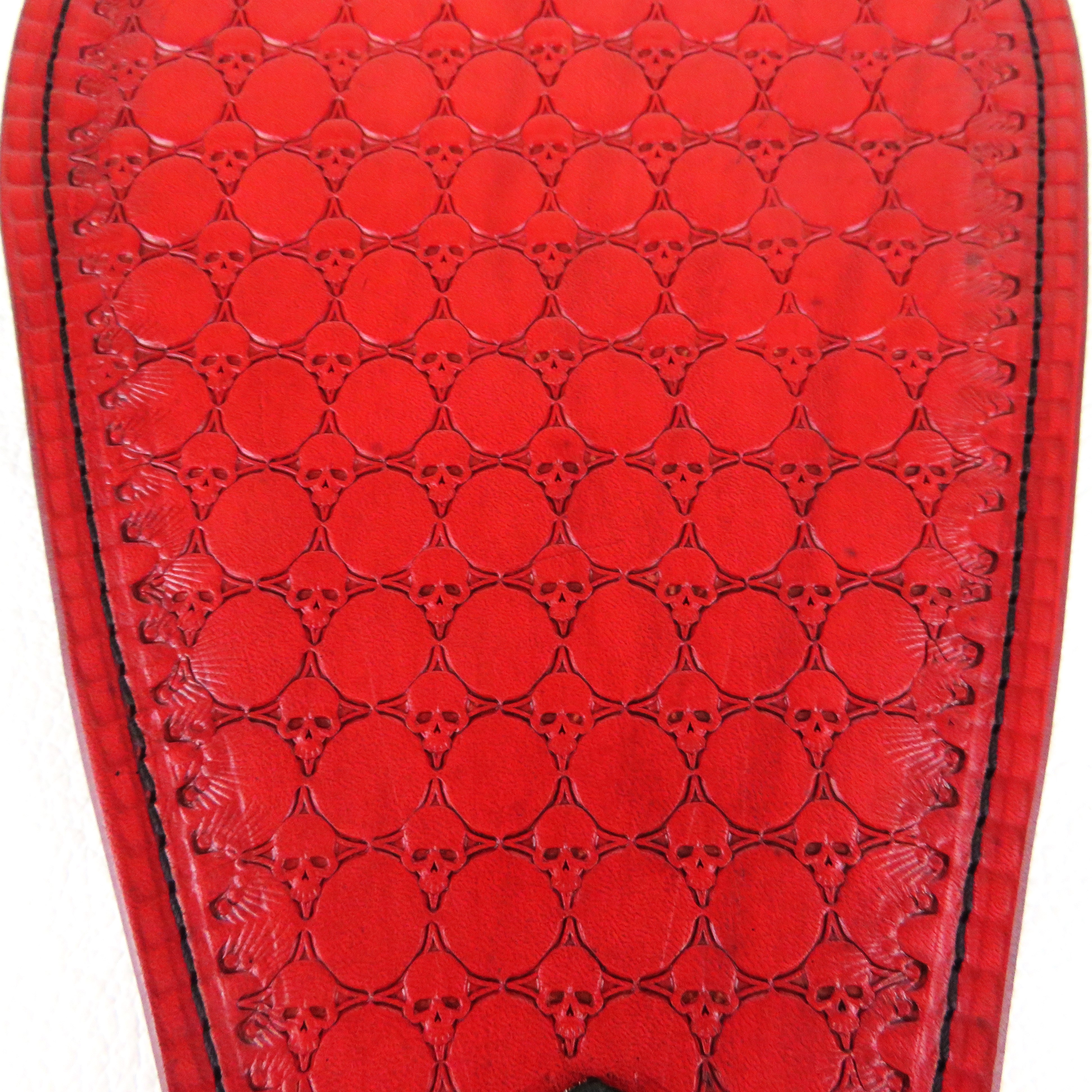 Handmade Leather Spanking Paddle – Tooled Skull Design