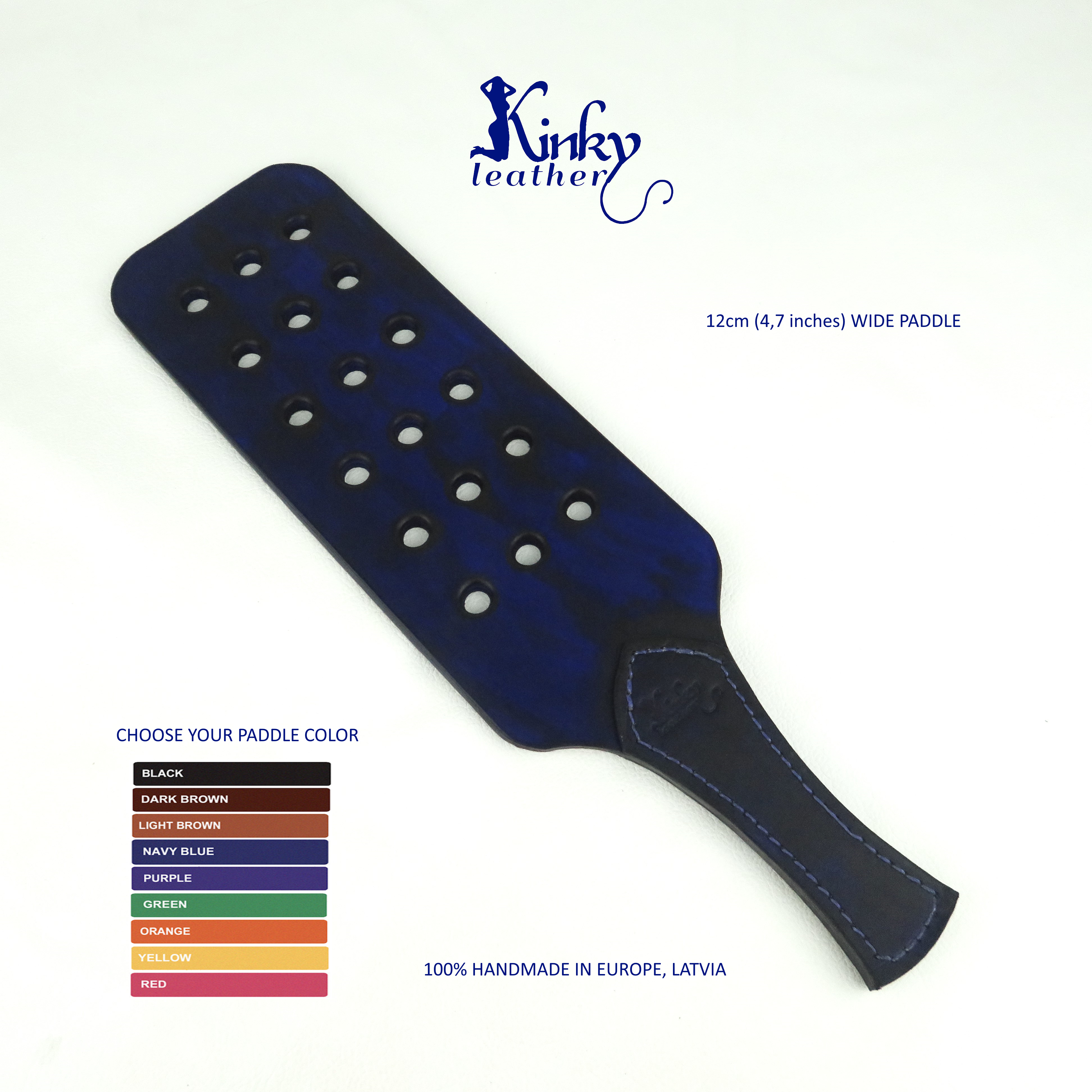 XL Black Leather Spanking Paddle – 18" Heavy Duty BDSM Paddle – Handmade Impact Toy – Bondage Gear – Fetish Discipline Paddle