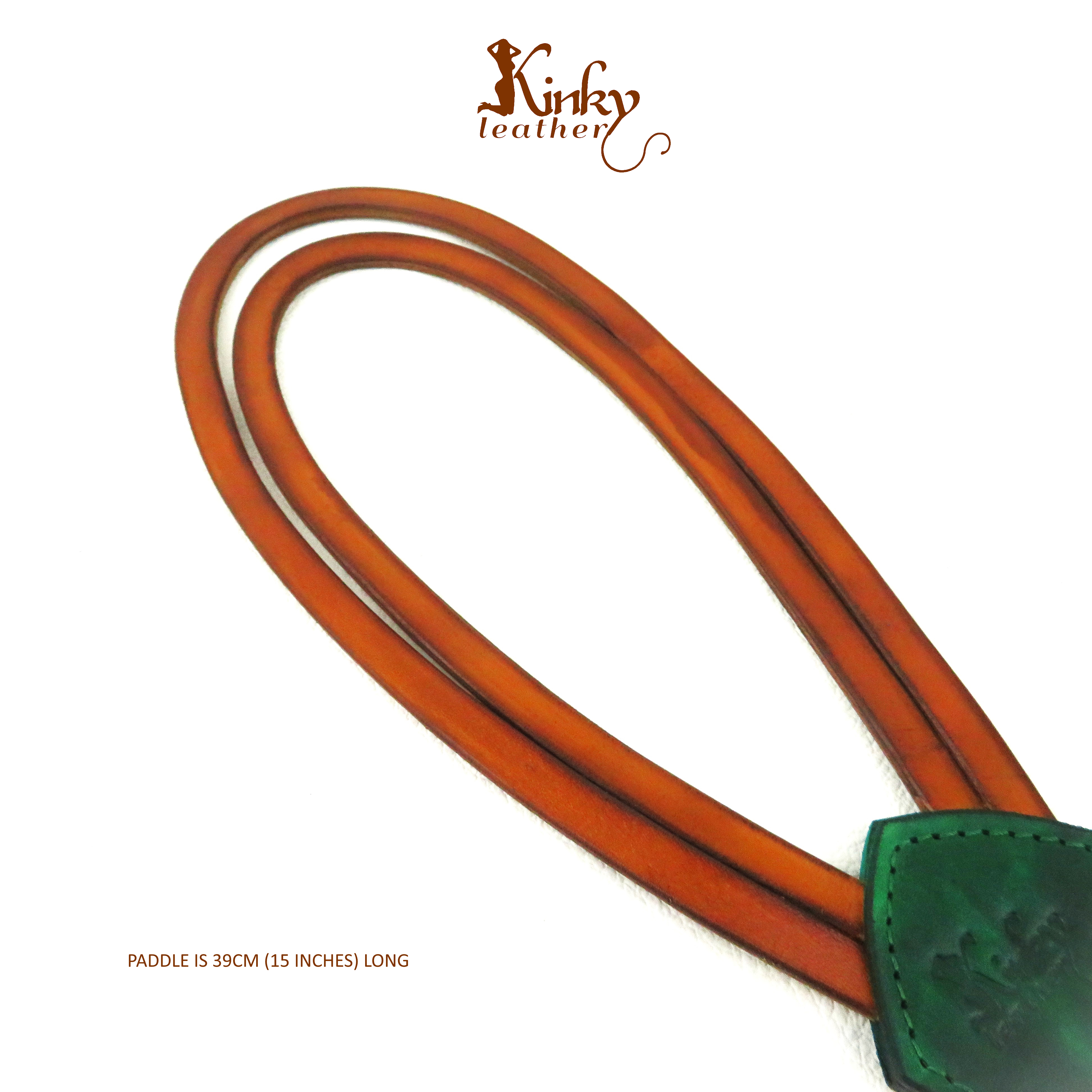 Brat Double Loop Leather Paddle – 15" Vegetable Tanned BDSM Spanking Toy – Handmade Impact Paddle – Kinky Discipline Gear
