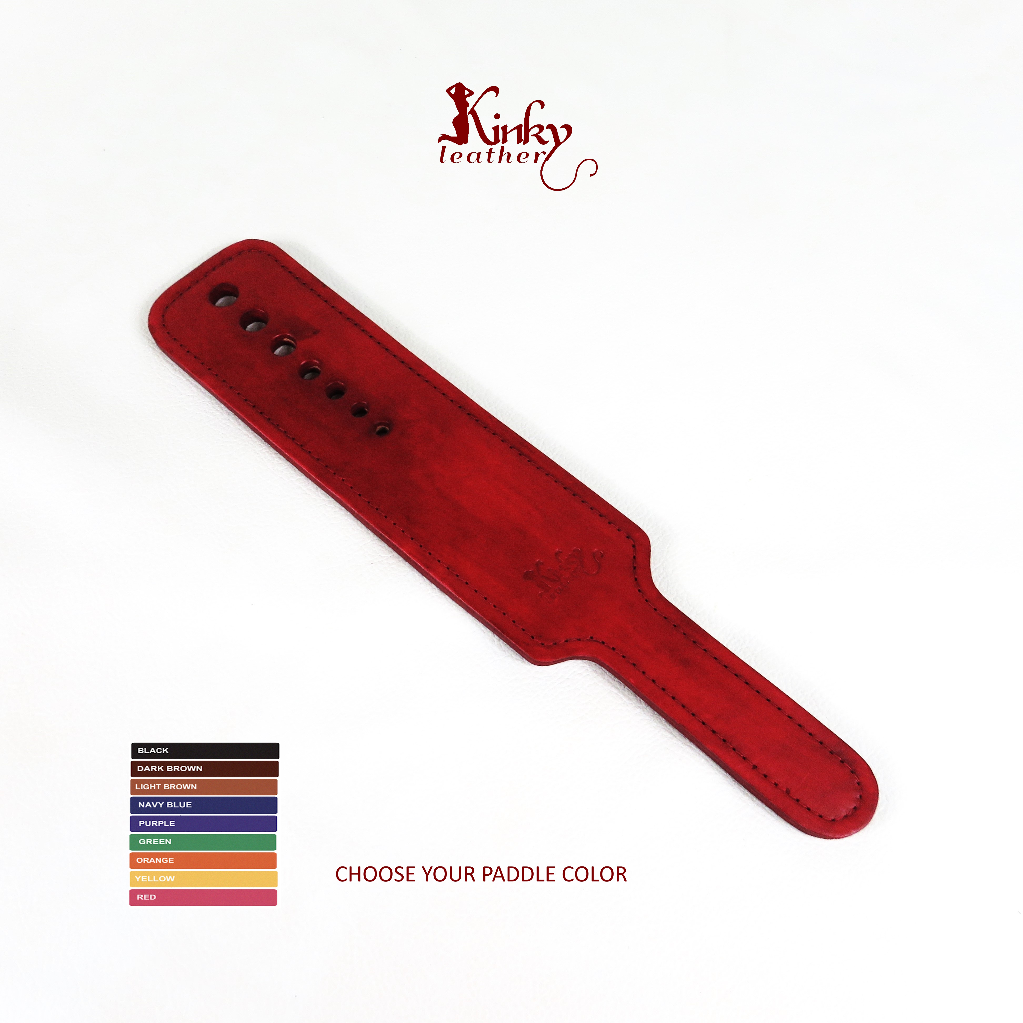 Handmade Leather Spanking Paddle – Full-Grain Vegetable Tanned Leather, 13.5in Impact Play Tool