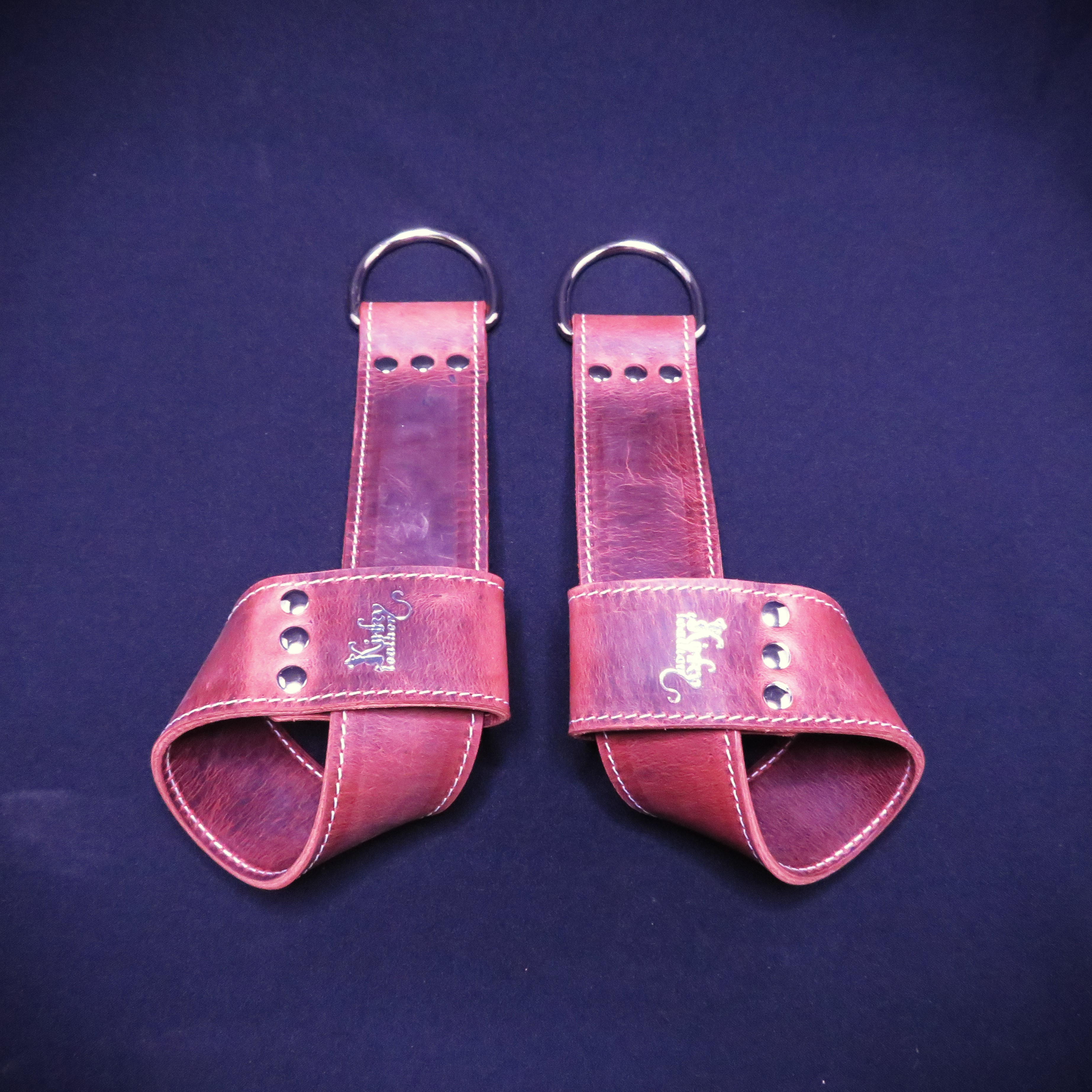 Handcrafted Brown Leather Suspension Cuffs β Premium BDSM Restraints