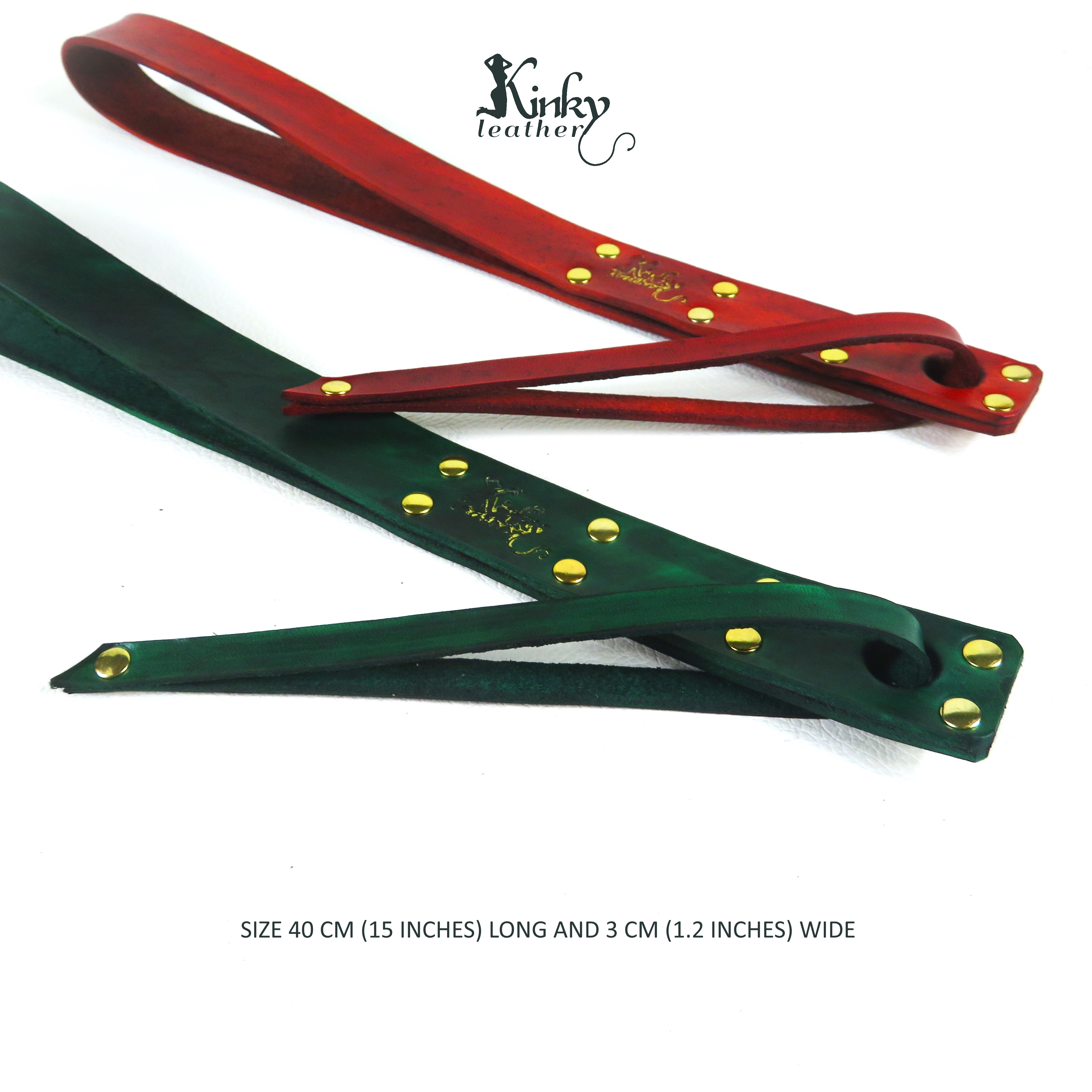 BDSM Leather Slapper – Handmade Impact Toy, Vegetable Tanned Leather Spanking Paddle 40cm
