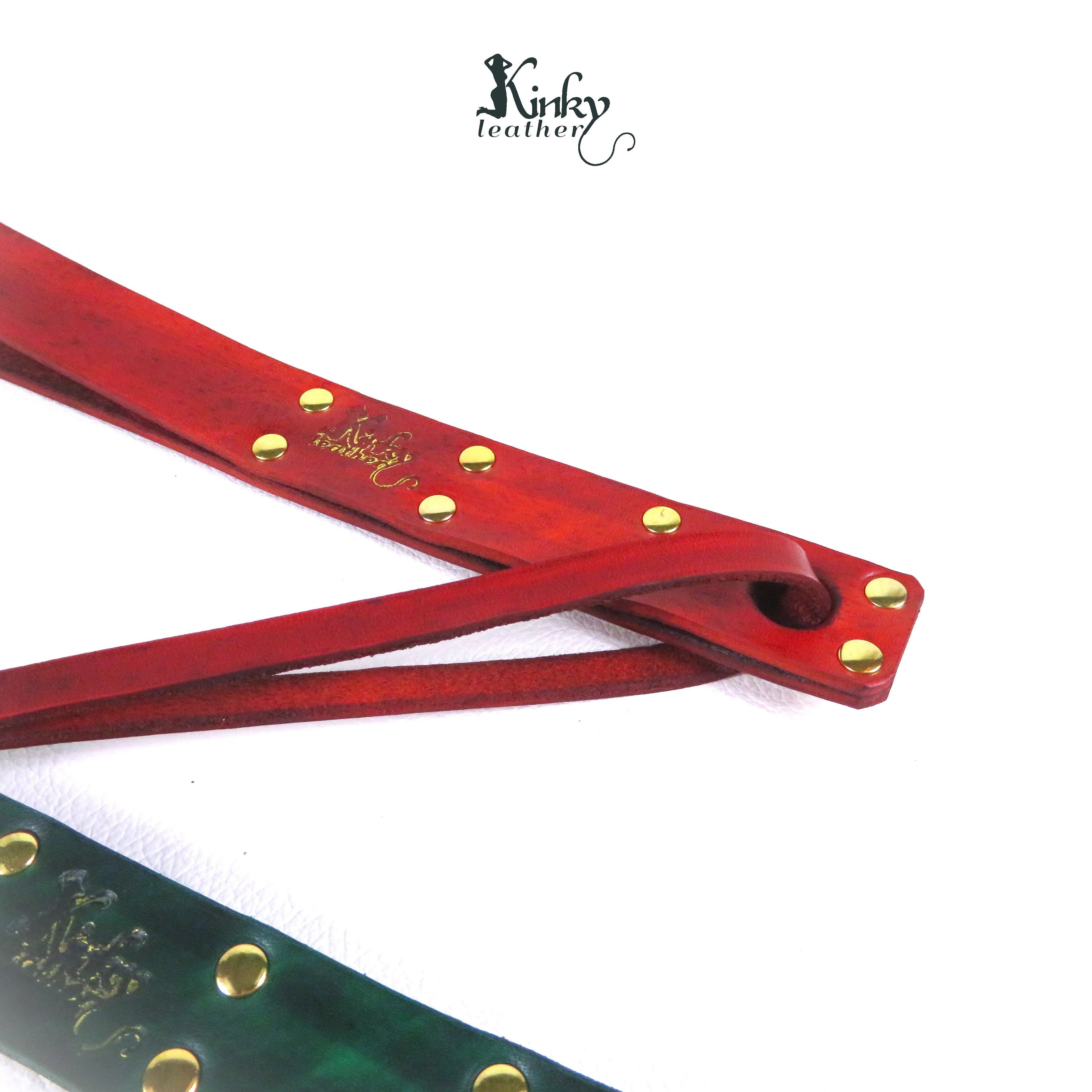 BDSM Leather Slapper – Handmade Impact Toy, Vegetable Tanned Leather Spanking Paddle 40cm