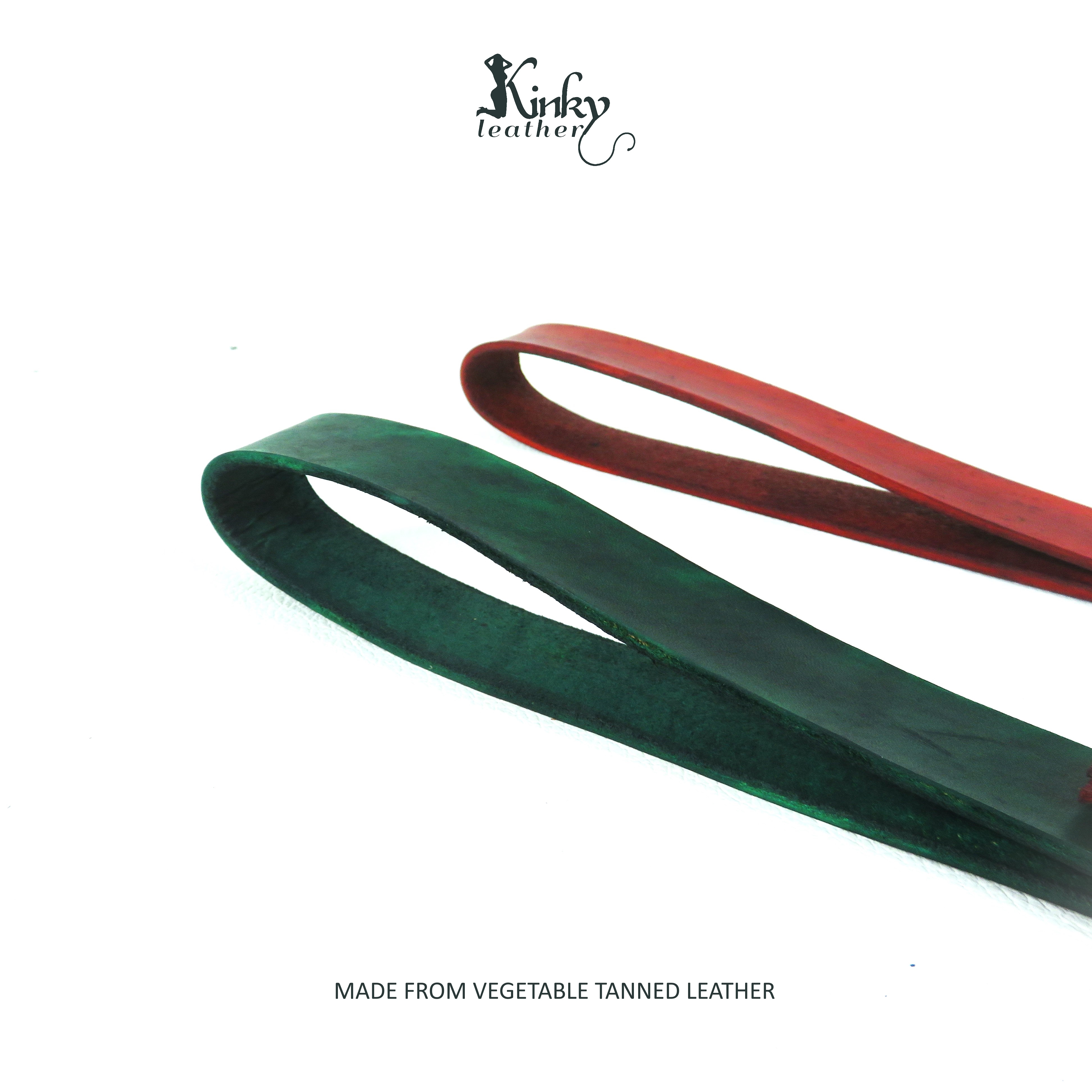 BDSM Leather Slapper – Handmade Impact Toy, Vegetable Tanned Leather Spanking Paddle 40cm
