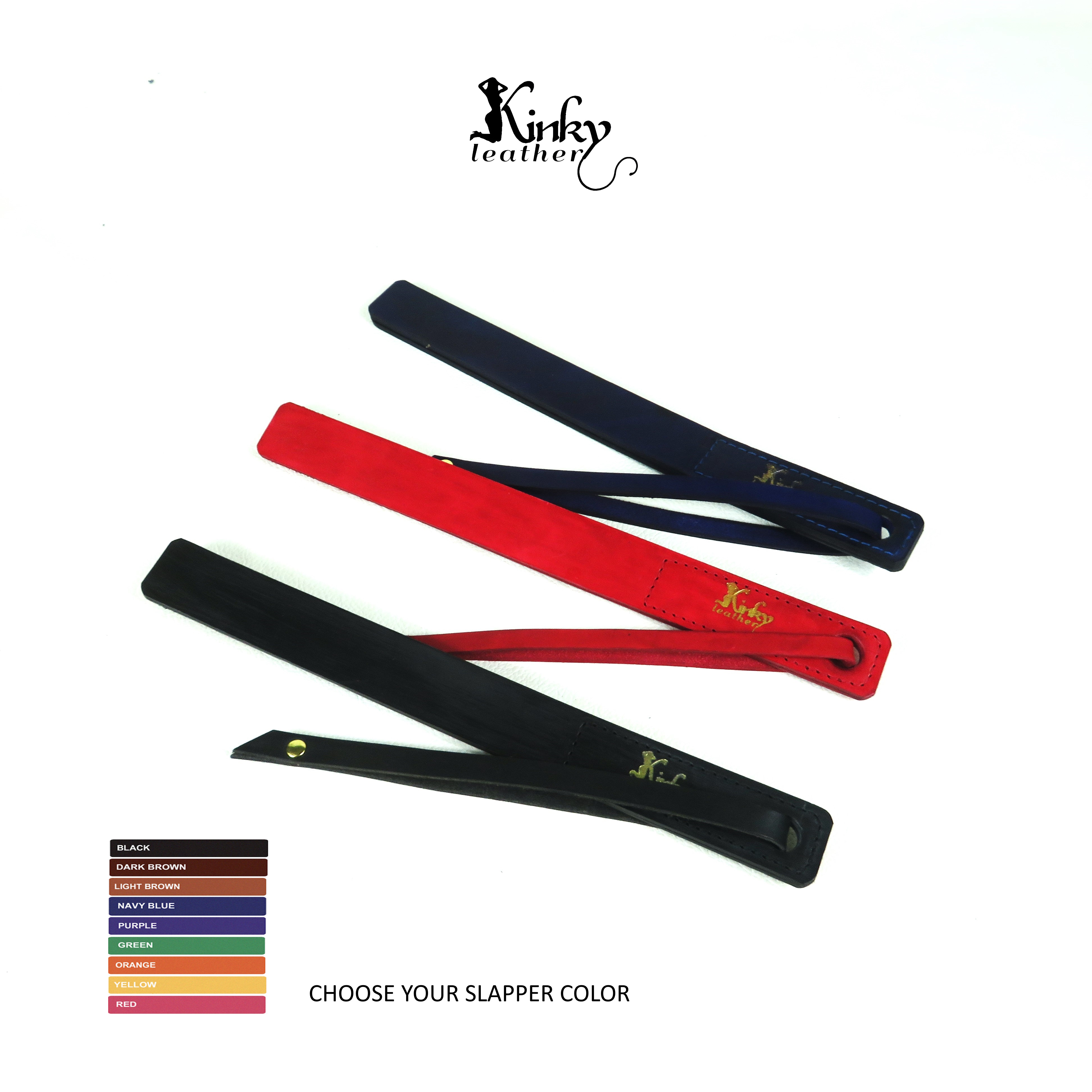 Handmade Leather Slapper – BDSM Impact Toy, Vegetable Tanned Leather, 12in Spanking Paddle