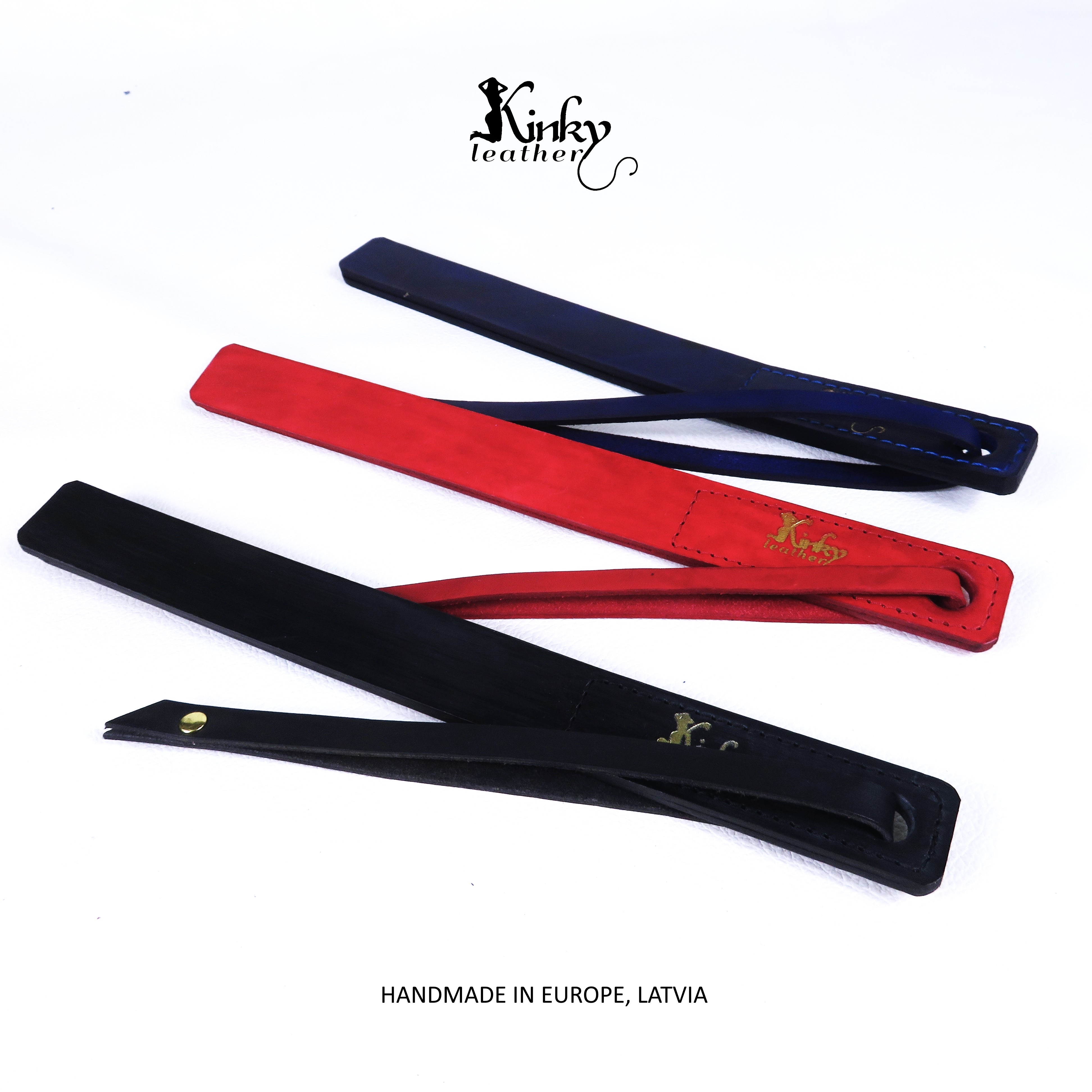 Handmade Leather Slapper – BDSM Impact Toy, Vegetable Tanned Leather, 12in Spanking Paddle