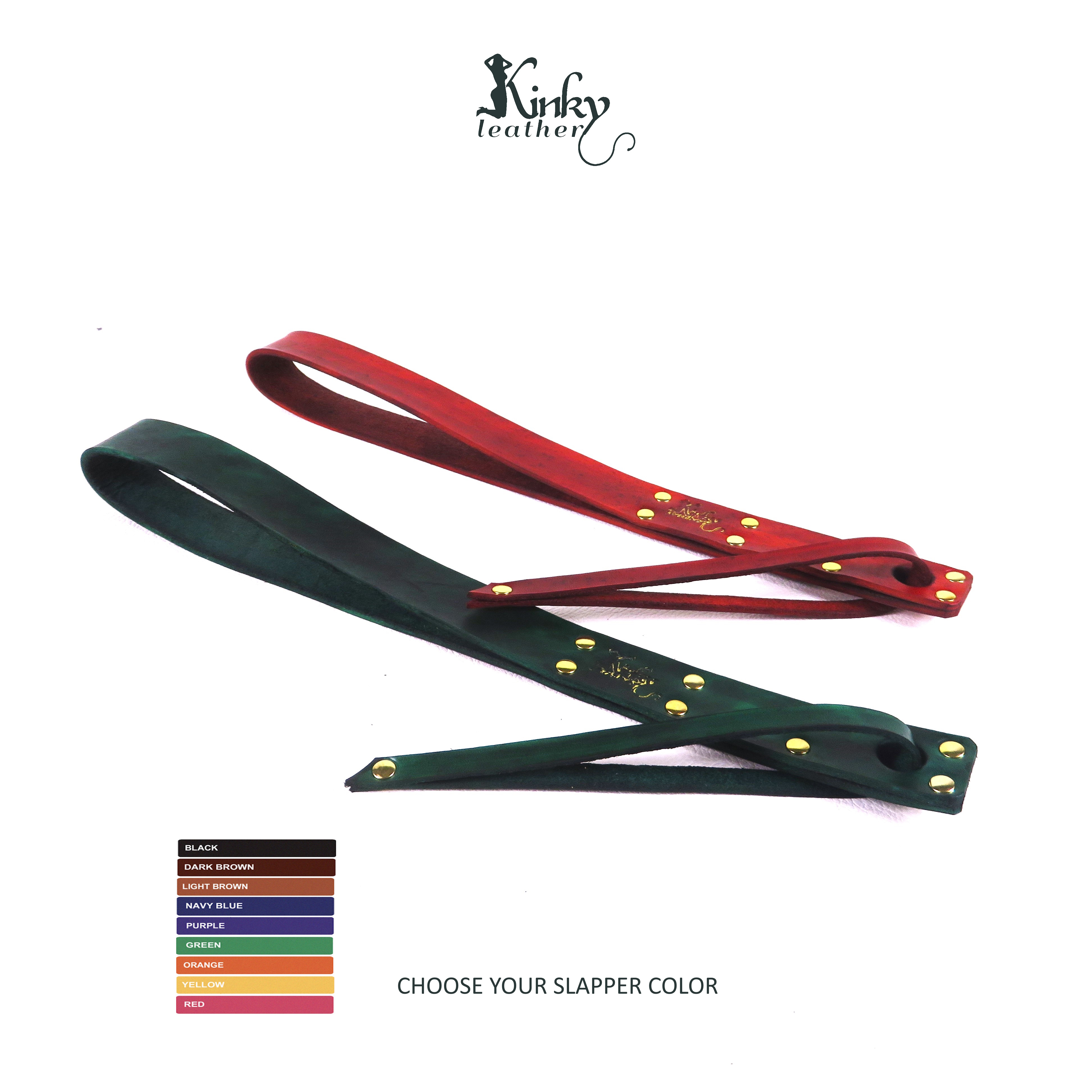 BDSM Leather Slapper – Handmade Impact Toy, Vegetable Tanned Leather Spanking Paddle 40cm