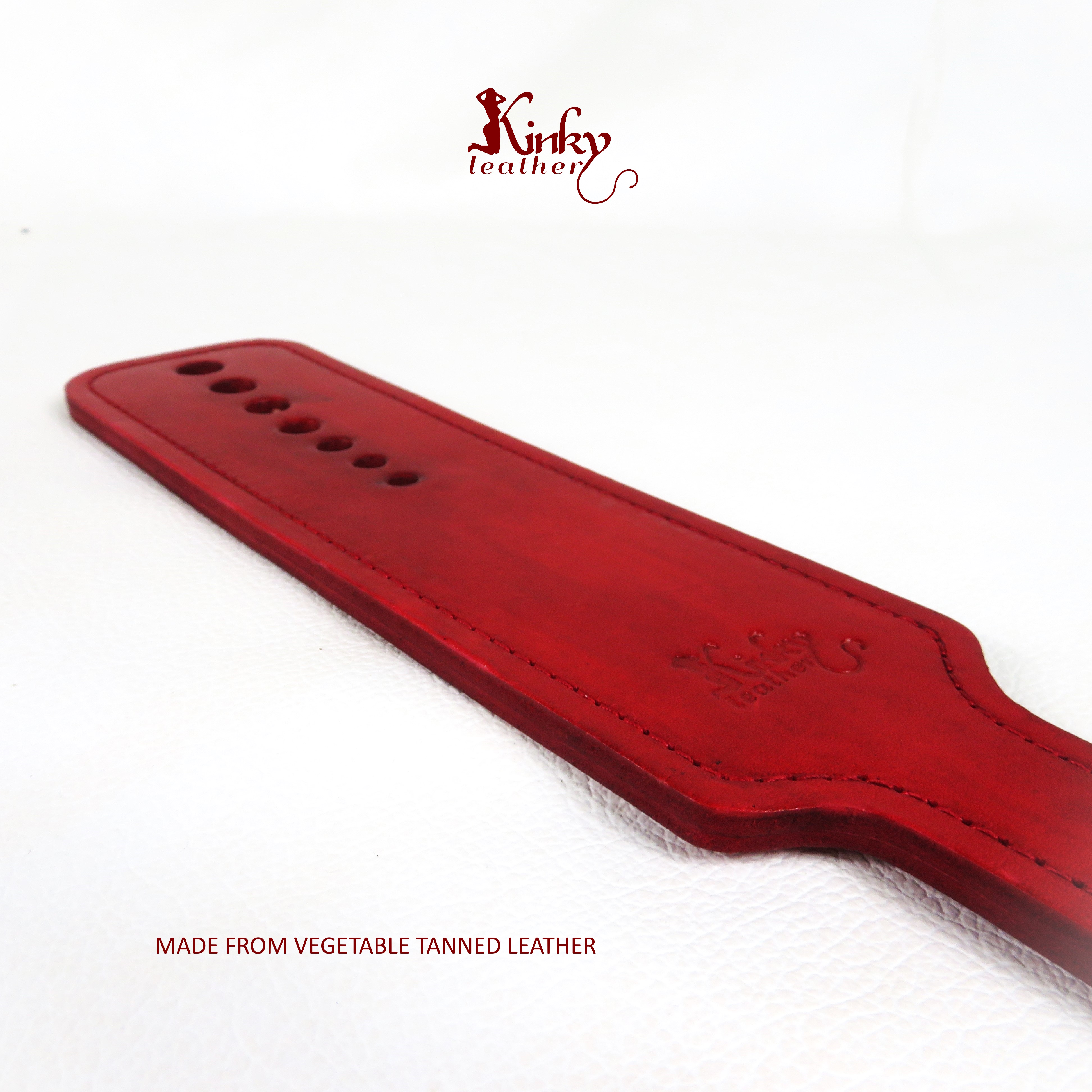 Handmade Leather Spanking Paddle – Full-Grain Vegetable Tanned Leather, 13.5in Impact Play Tool