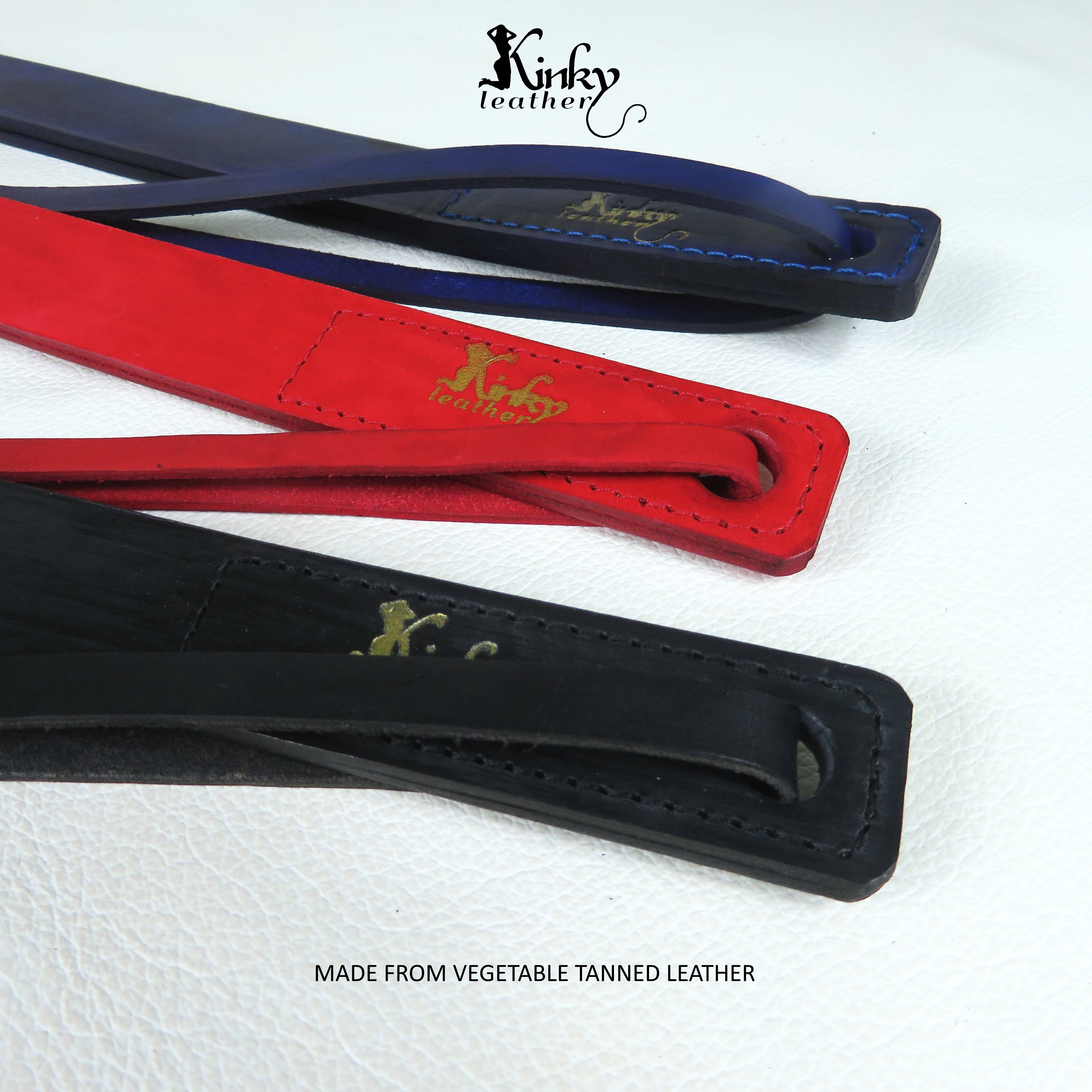 Handmade Leather Slapper – BDSM Impact Toy, Vegetable Tanned Leather, 12in Spanking Paddle