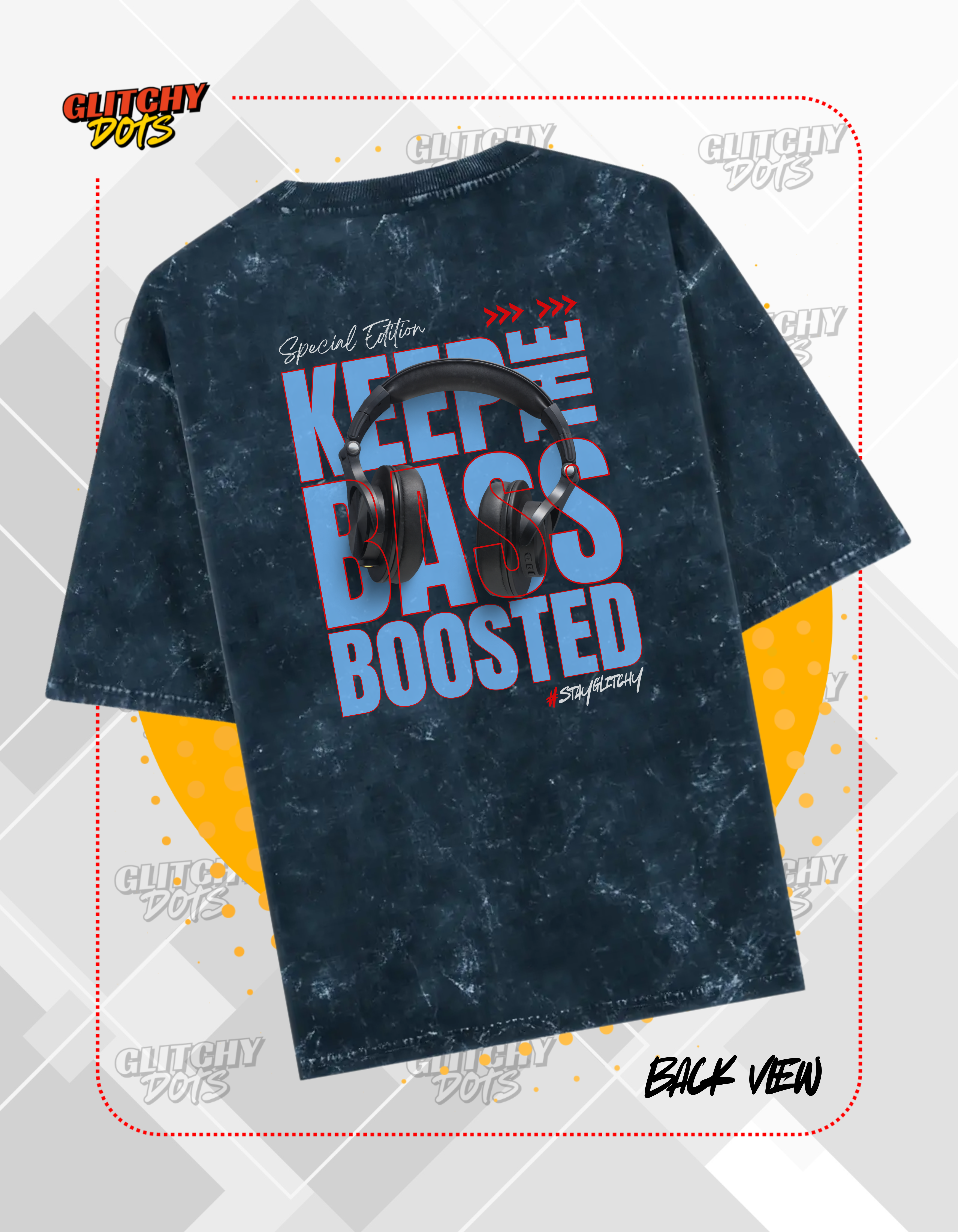 KEEP THE BASS BOOSTED Navy Blue T-shirt