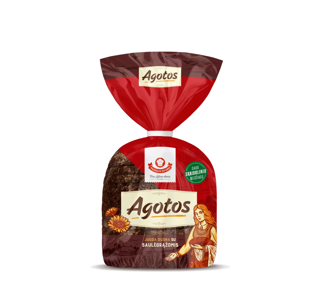 Vilniaus Duona - Agotos Dark Bread with Sunflower Seeds 375g