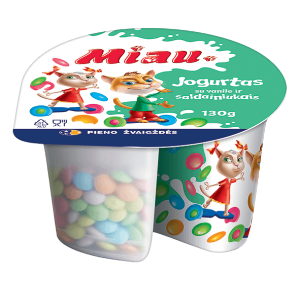 Pieno Zvaigzdes - Yogurt Vanilla with Candies 115g+15g