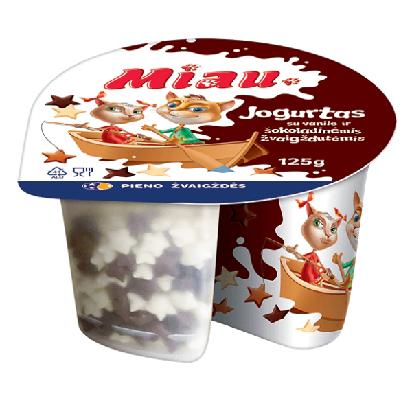 Pieno Zvaigzdes - Yogurt Vanilla with Chocolate Starts 115g+10g