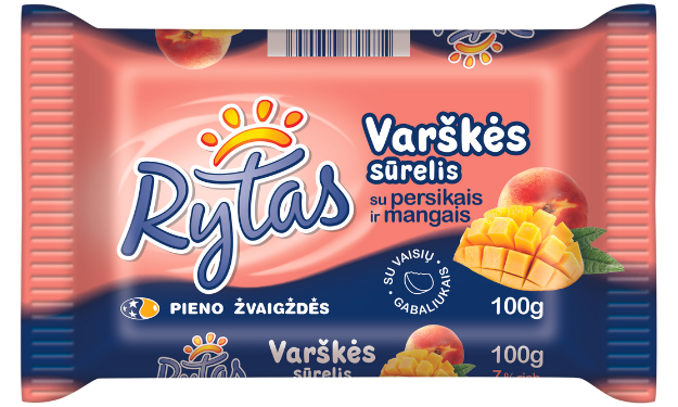 Rytas - Curd Cheese Bar with Peach and Mango 100g