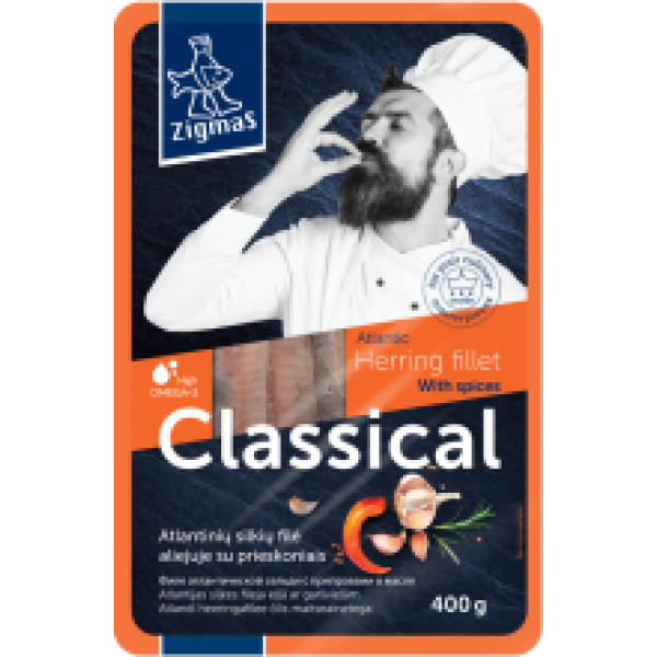 Zigmas - Classic Herring Fillet in Oil with Spices 400g