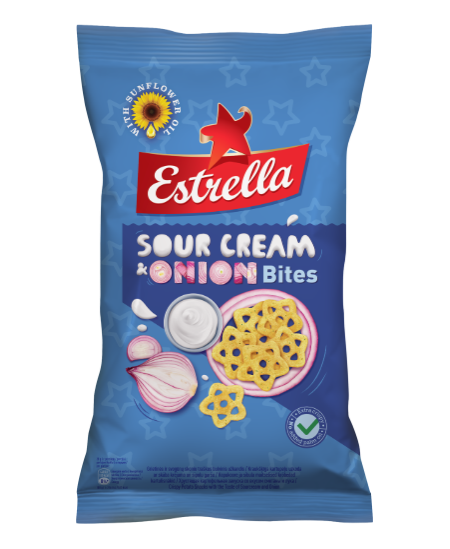 Estrella - Crispy Potato Snacks with Taste of Sourcream and Onion 110g