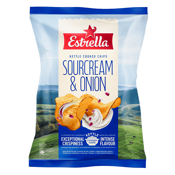 Estrella - Kettle Potato Crisps Sour Cream and Onion 120g