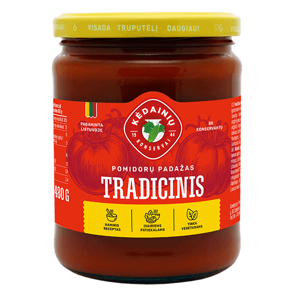 Kedainiu Konservai - Traditional Tomato Sauce 500g