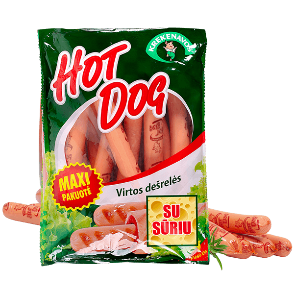 Krekenavos - Hot Dog Cooked Sausage with Cheese, 750g