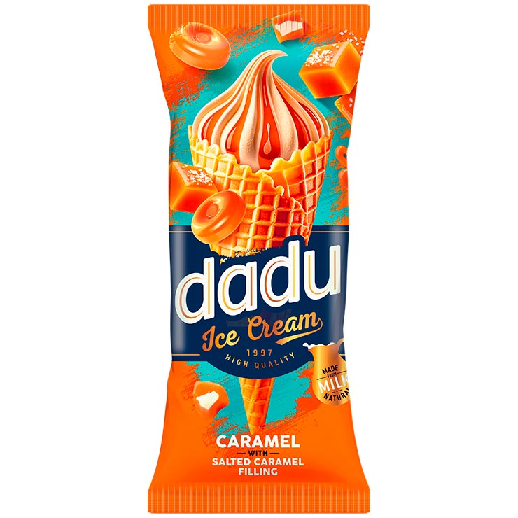 Dadu - Caramel Ice Cream with Salted Caramel Topping in Cone 150ml