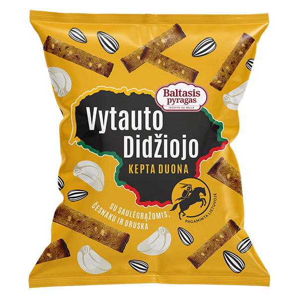 Baltasis Pyragas - Fried Bread Sticks with Sunflower Seeds Garlic and Salt 100g