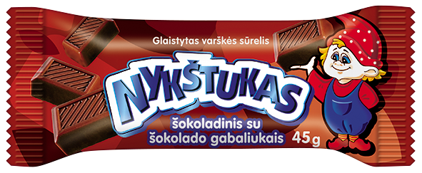 Nykstukas - Glazed Creamed Curd Chocolate Flavour with Chocolate Pieces 45g