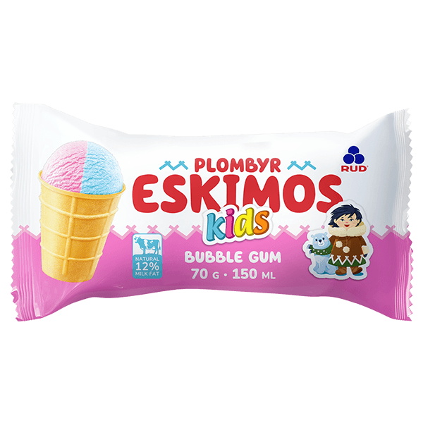 Eskimos - Bubble Gum Flavour Ice Cream in Wafer Cup 70g