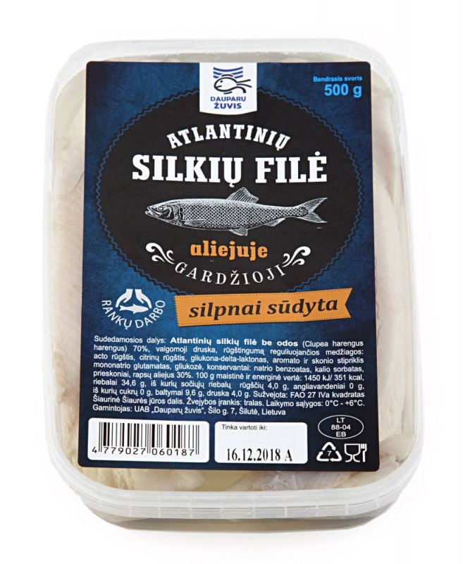 Dauparu Zuvis - Gardzioji Slightly Salted Herring Fillet in Oil 500g