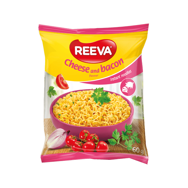 Reeva - Instant Noodles with Cheese and Bacon Flavour in Pack 60g