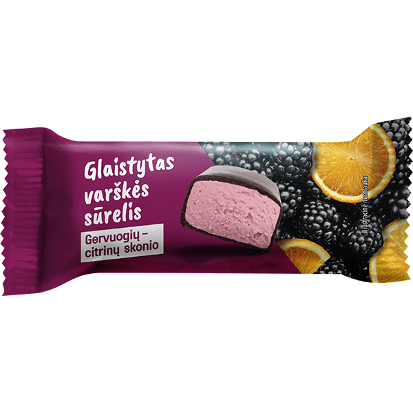Varenos Pienelis - Glazed Curd Cheese Bar with Blackberry Lemon 40g