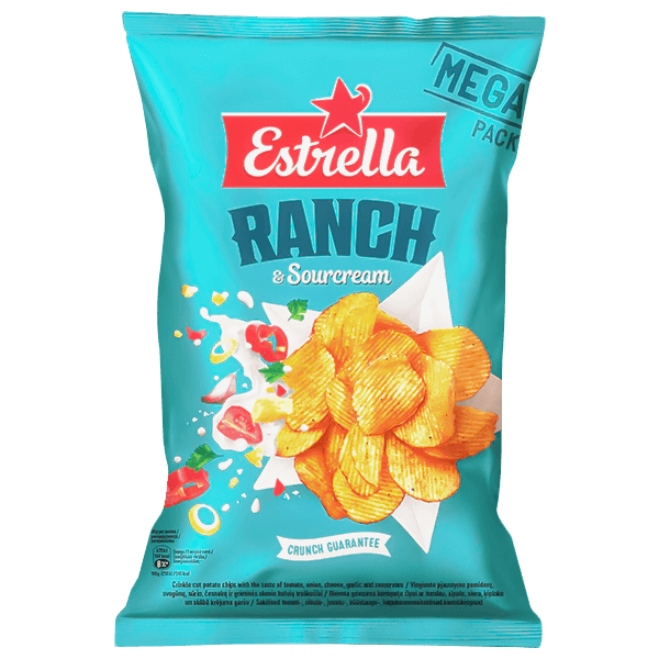 Estrella - Crinkle Cut Potato Chips Ranch Taste 250g