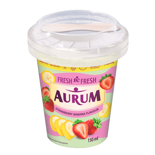 Aurum - FreshreFresh Strawberry Banana Flavoured Sherbet in Plastic Cup 150ml