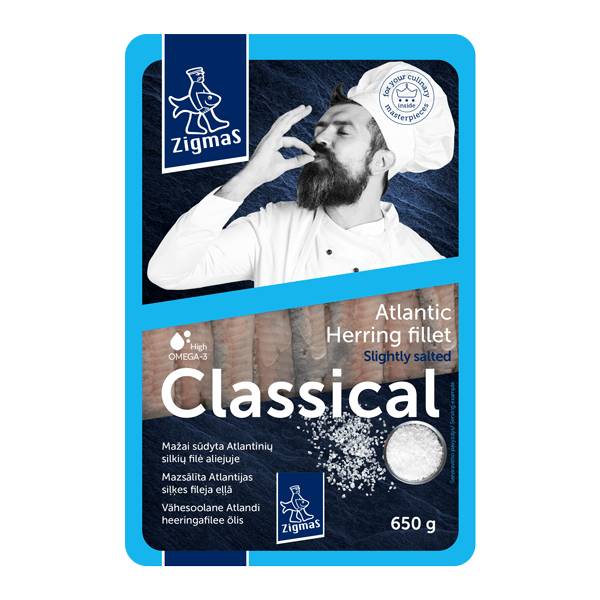 Zigmas - Classic Herring Fillet in Oil Slightly Salted 650g