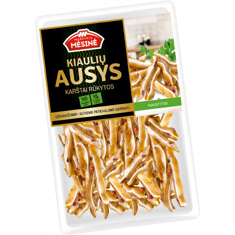 Mazeikiu Mesine - Hot Smoked Sliced Pork Ears kg (~250g)