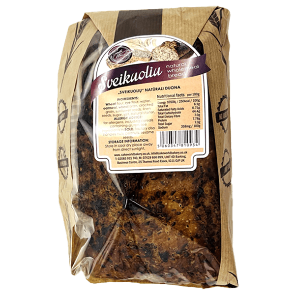 Cake World Bakery - Sveikuoliu Light Rye Bread No Added Yeast 900g