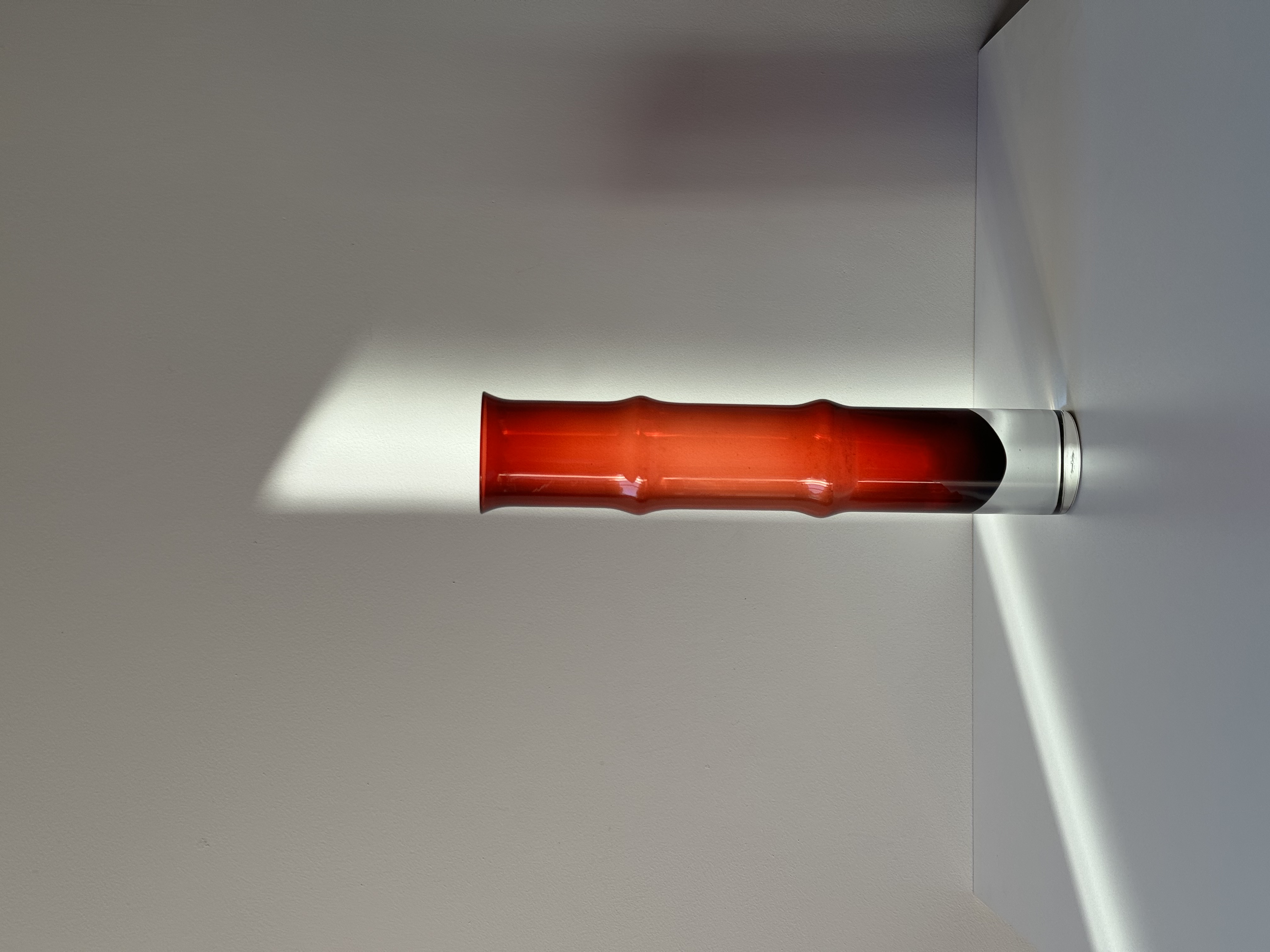 Sweden Design by Bo Bergström /red “bamboo”vase from Aseda glass 1960s