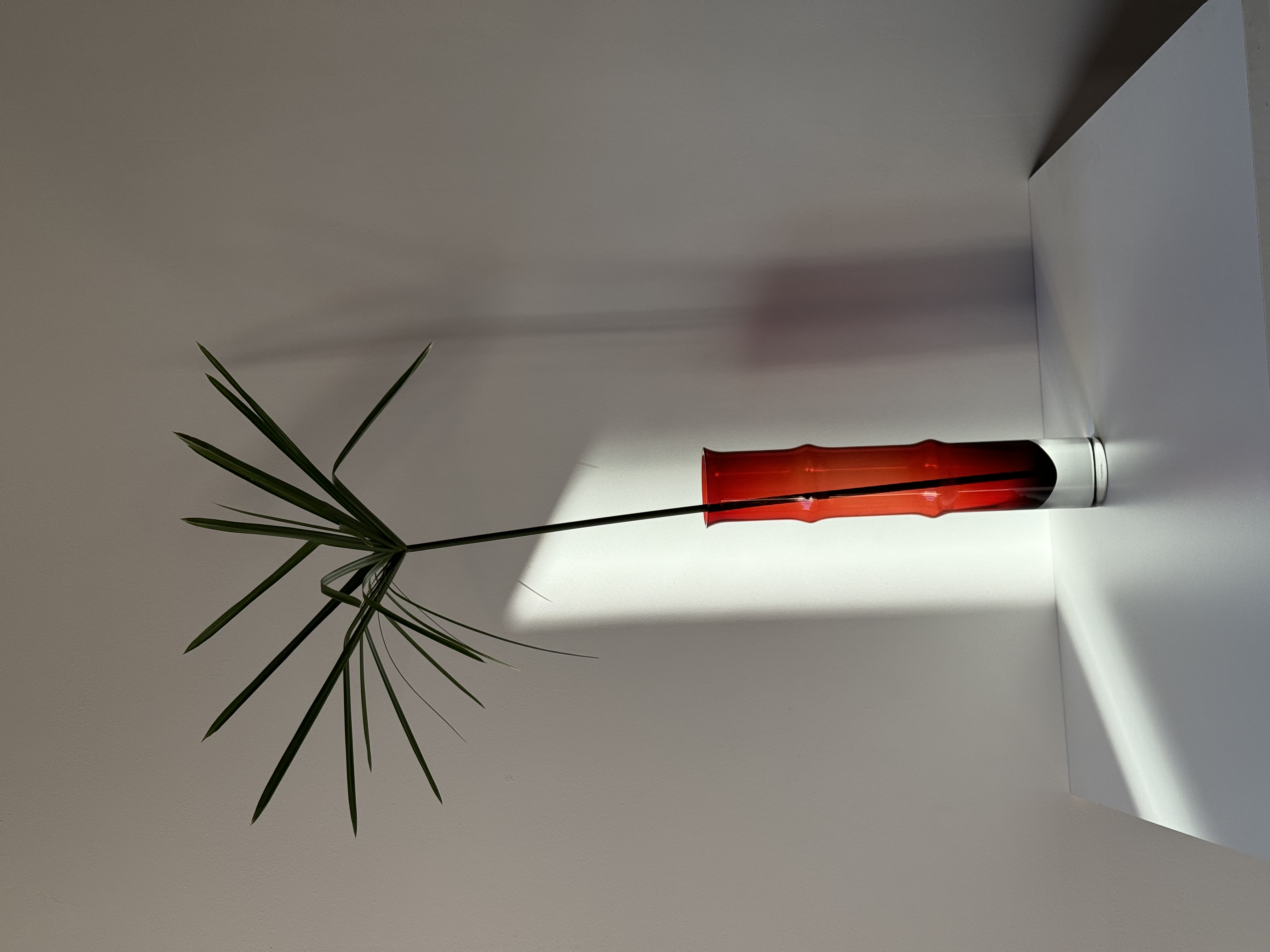 Sweden Design by Bo Bergström /red “bamboo”vase from Aseda glass 1960s