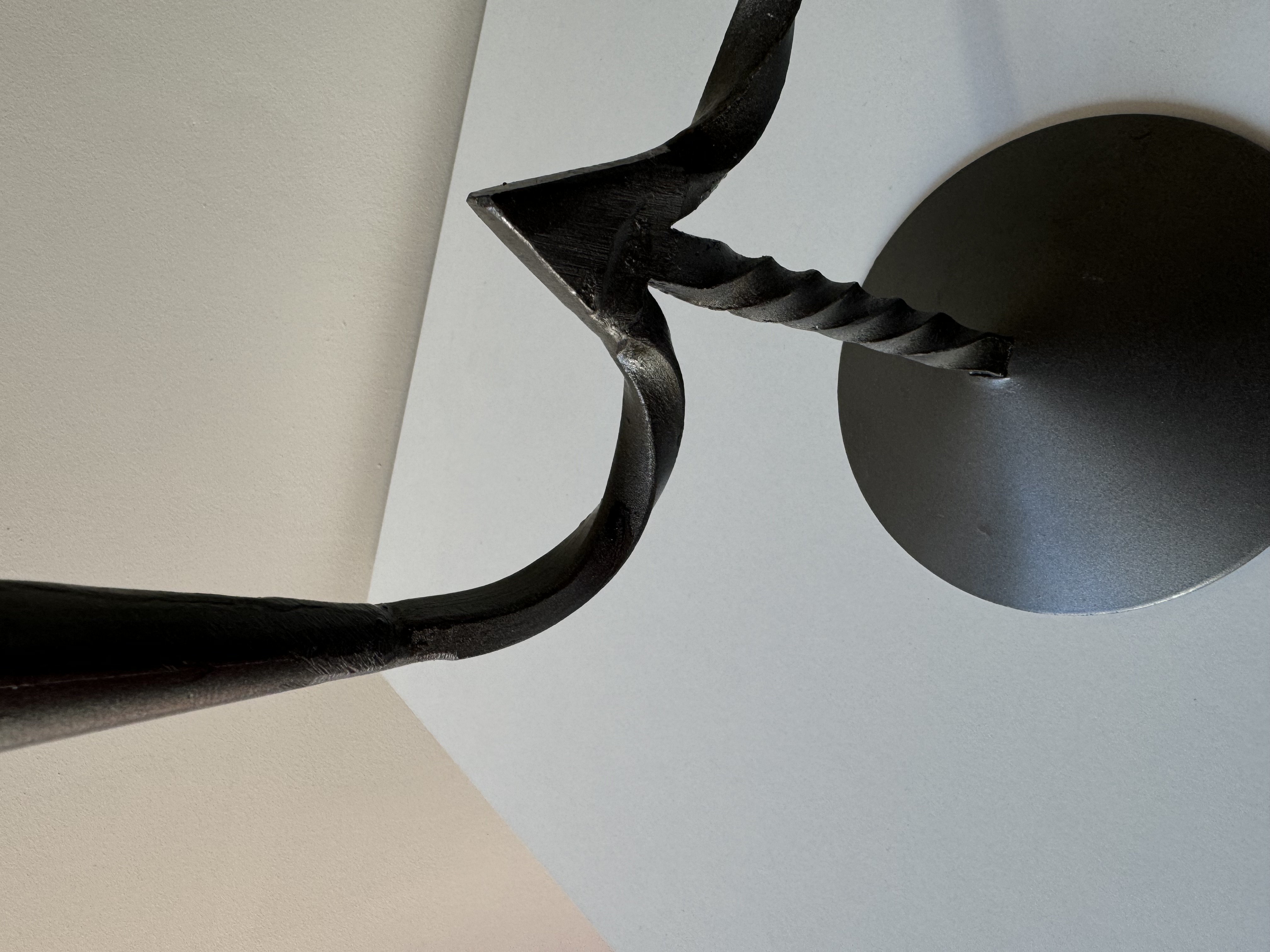 Hand-forged metal candle holder /Romania