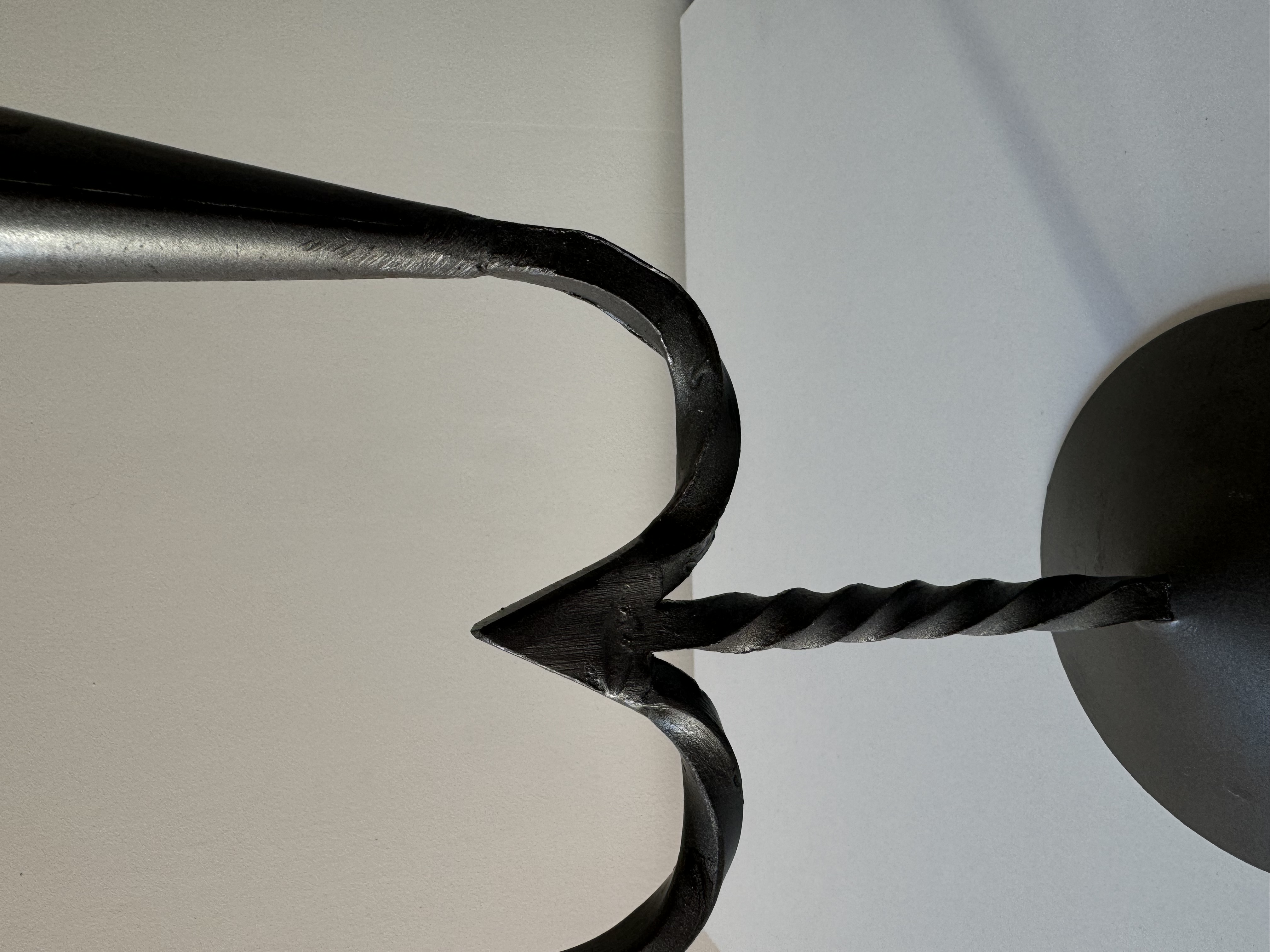Hand-forged metal candle holder /Romania